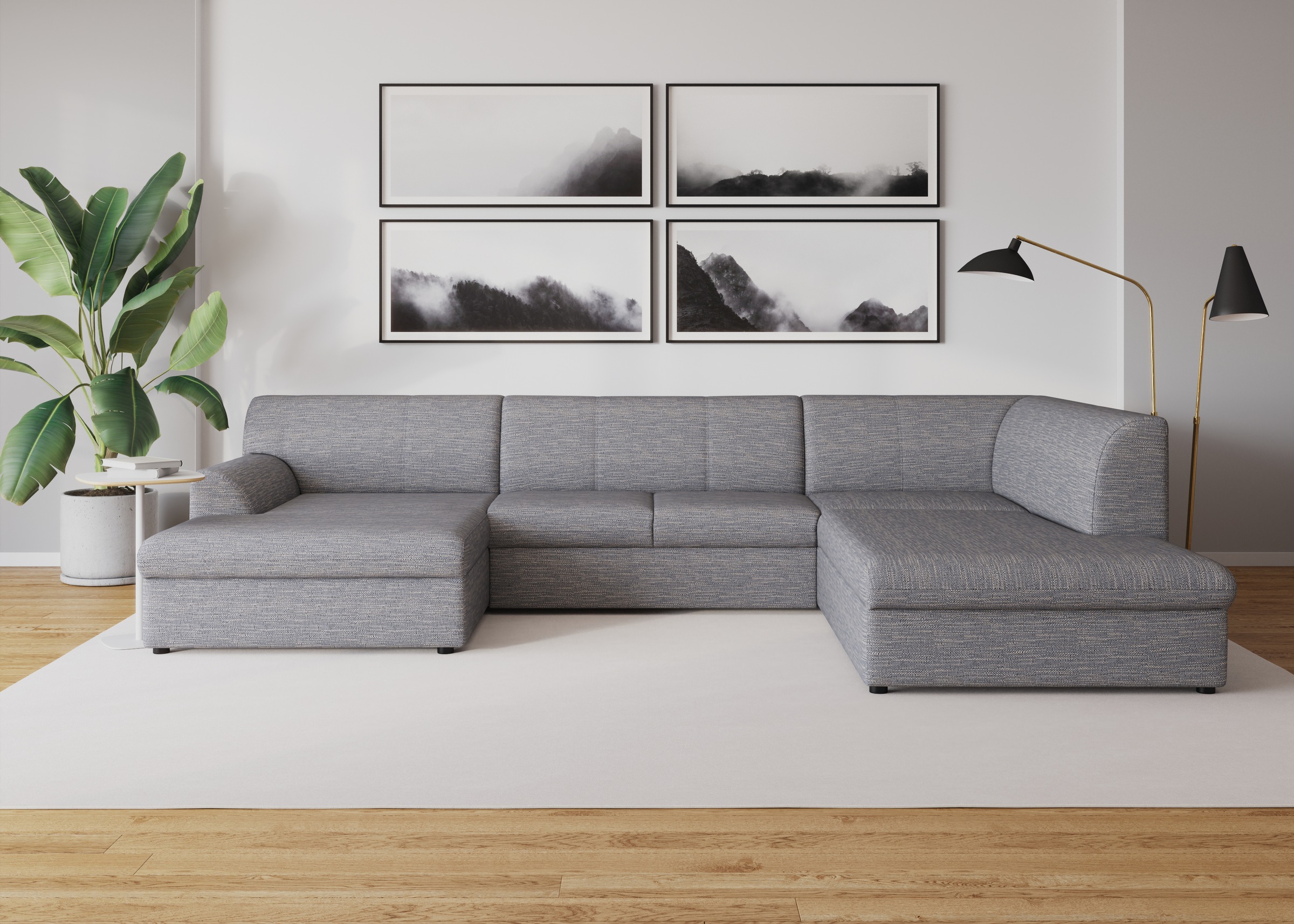 DOMO collection Wohnlandschaft "Topper, elegant und zeitlos, komfortabel, U günstig online kaufen