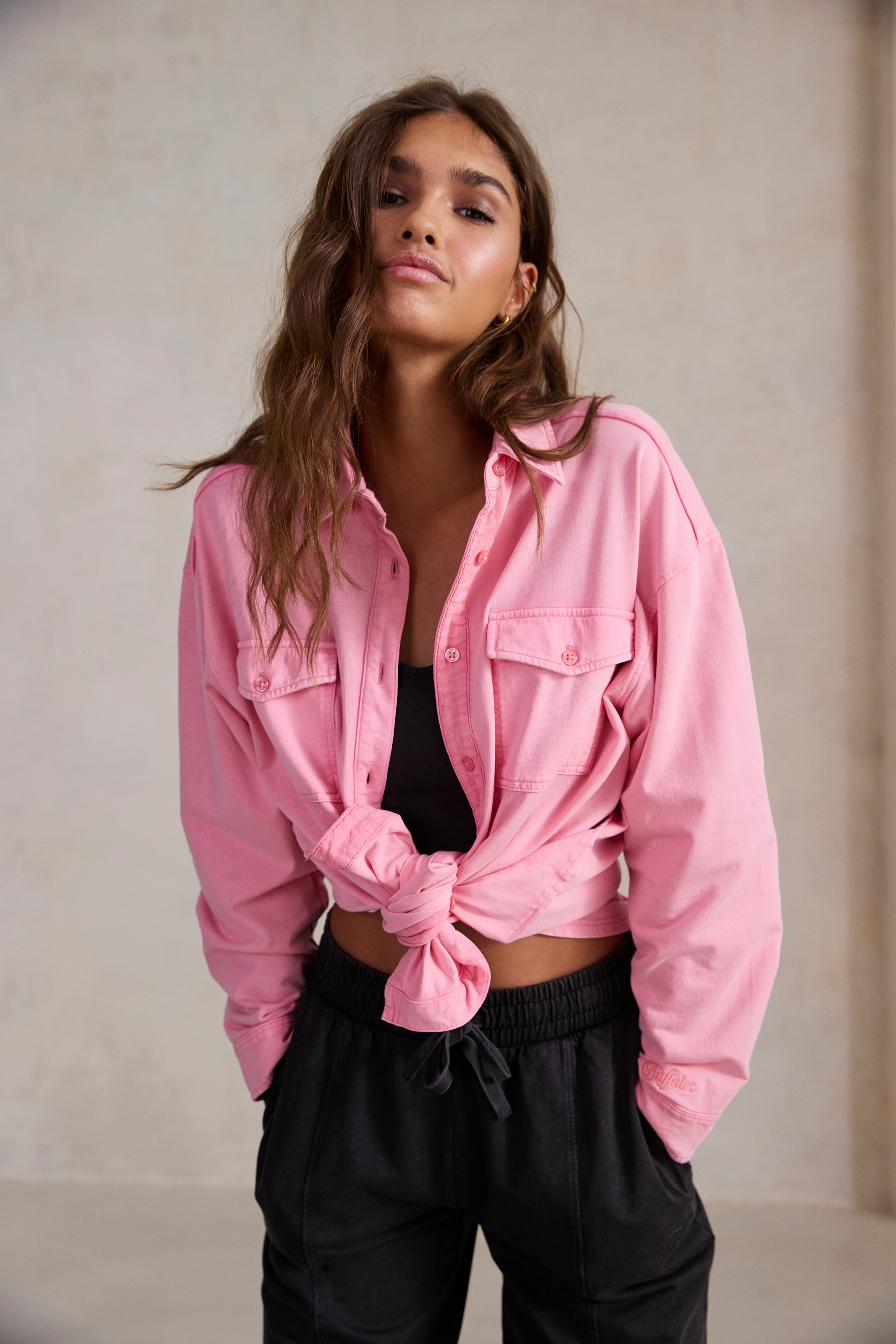 Buffalo Blusenshirt Loungeshirt im Used-Look, Loungewear