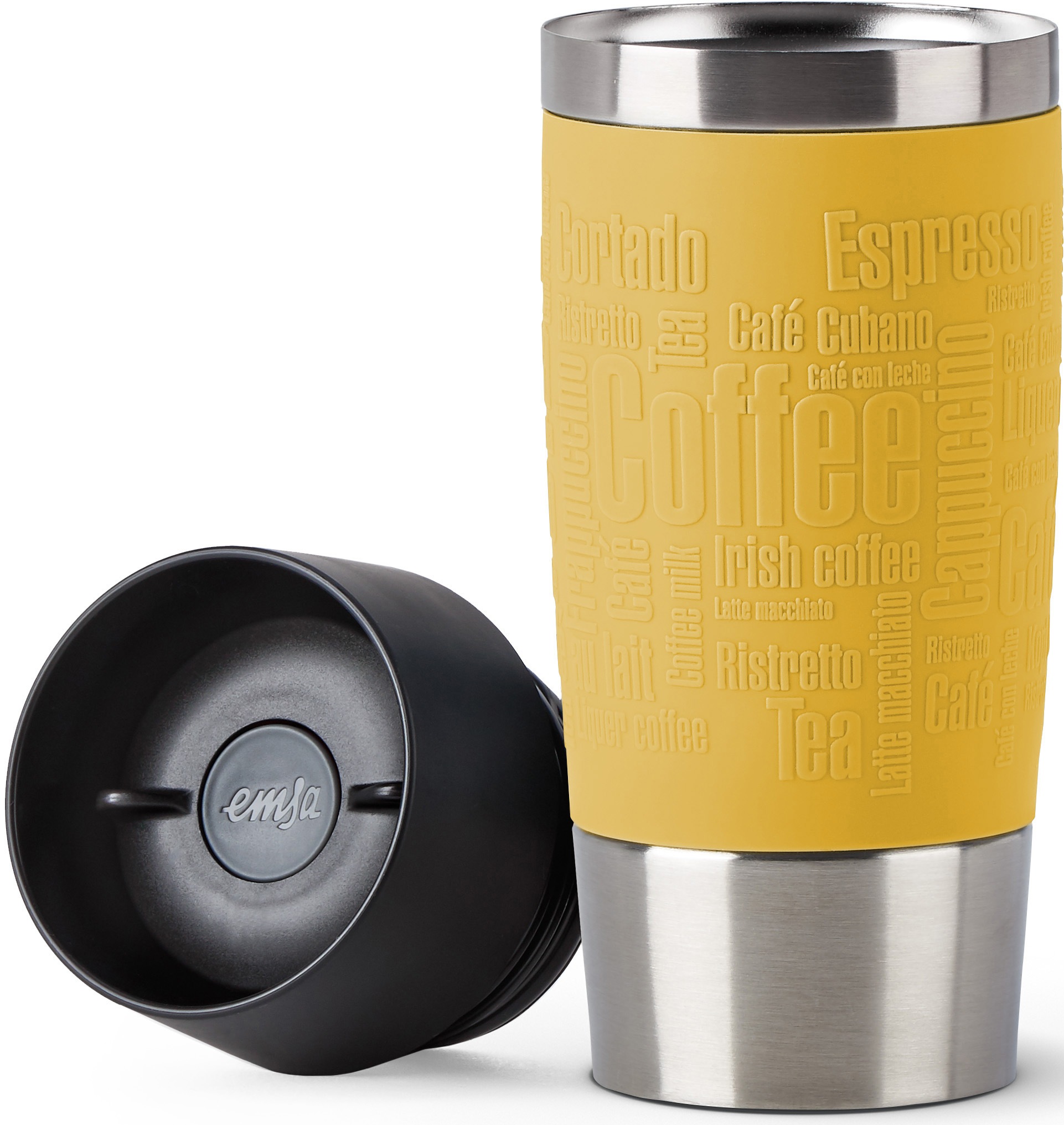 Emsa Thermobecher »Travel Mug«, (1 tlg.), online 0,36 4h 100% kalt, 8h spülmaschinengeeignet, heiß, 360°-Trinköffnung dicht, kaufen auslaufsicher, Liter