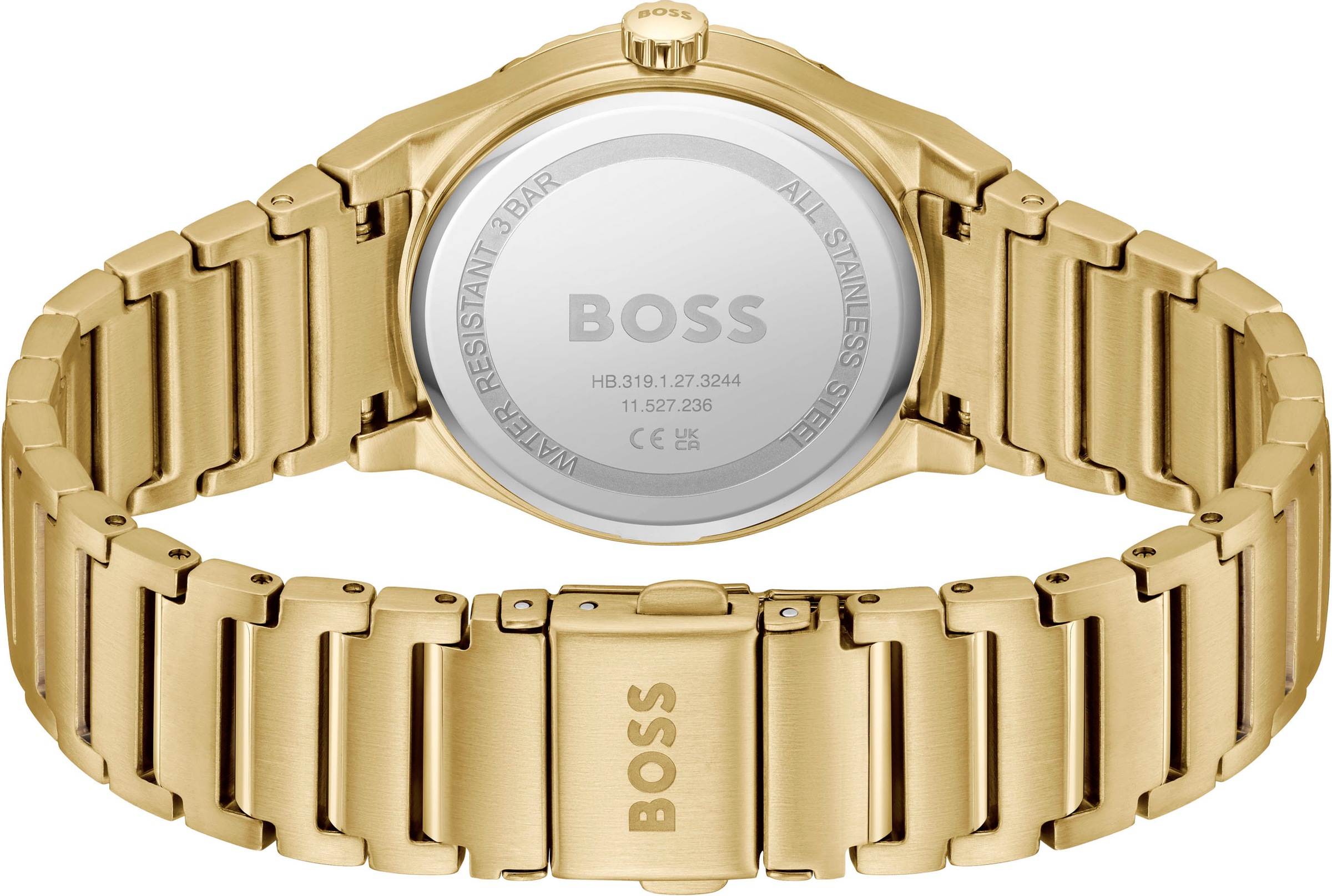 BOSS Quarzuhr »CANDOR LADIES SPORT«, Armbanduhr, Damenuhr, Edelstahlarmband, analog, Glassteine