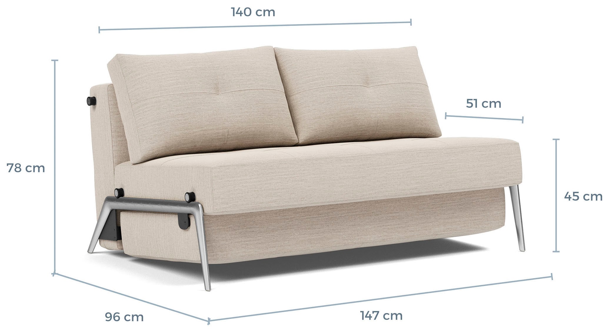 INNOVATION LIVING ™ Schlafsofa »Cubed Klappsofa, hochwertige Schlaffunktion, Design und extra Komfort« Frontauszug, sehr platzsparend, abgewinkelt Sitzen, waagerecht liegen