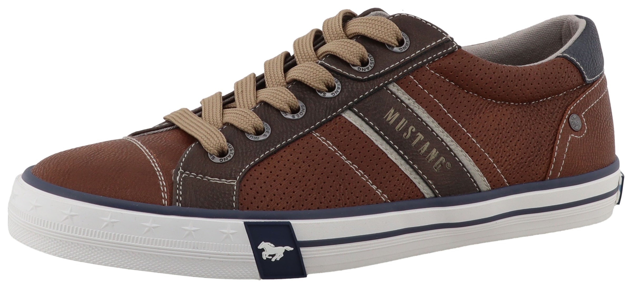 Mustang Shoes Sneaker »Calogero«  Freizeitschuh, Halbschuh, Schnürschuh mit Kontrastbesätzen