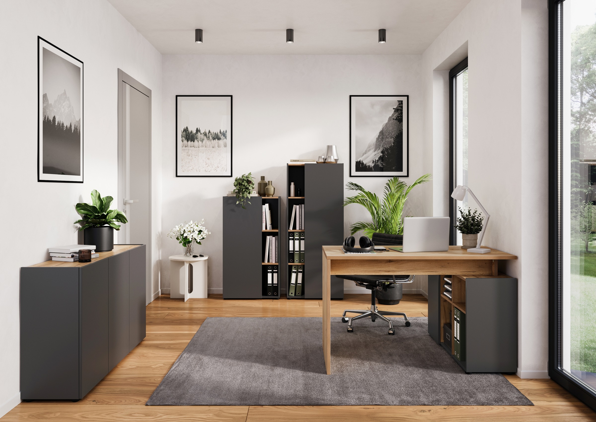 GERMANIA Eckschreibtisch »Adrano« 1 Stk. tlg. mit integriertem Sideboard günstig online kaufen