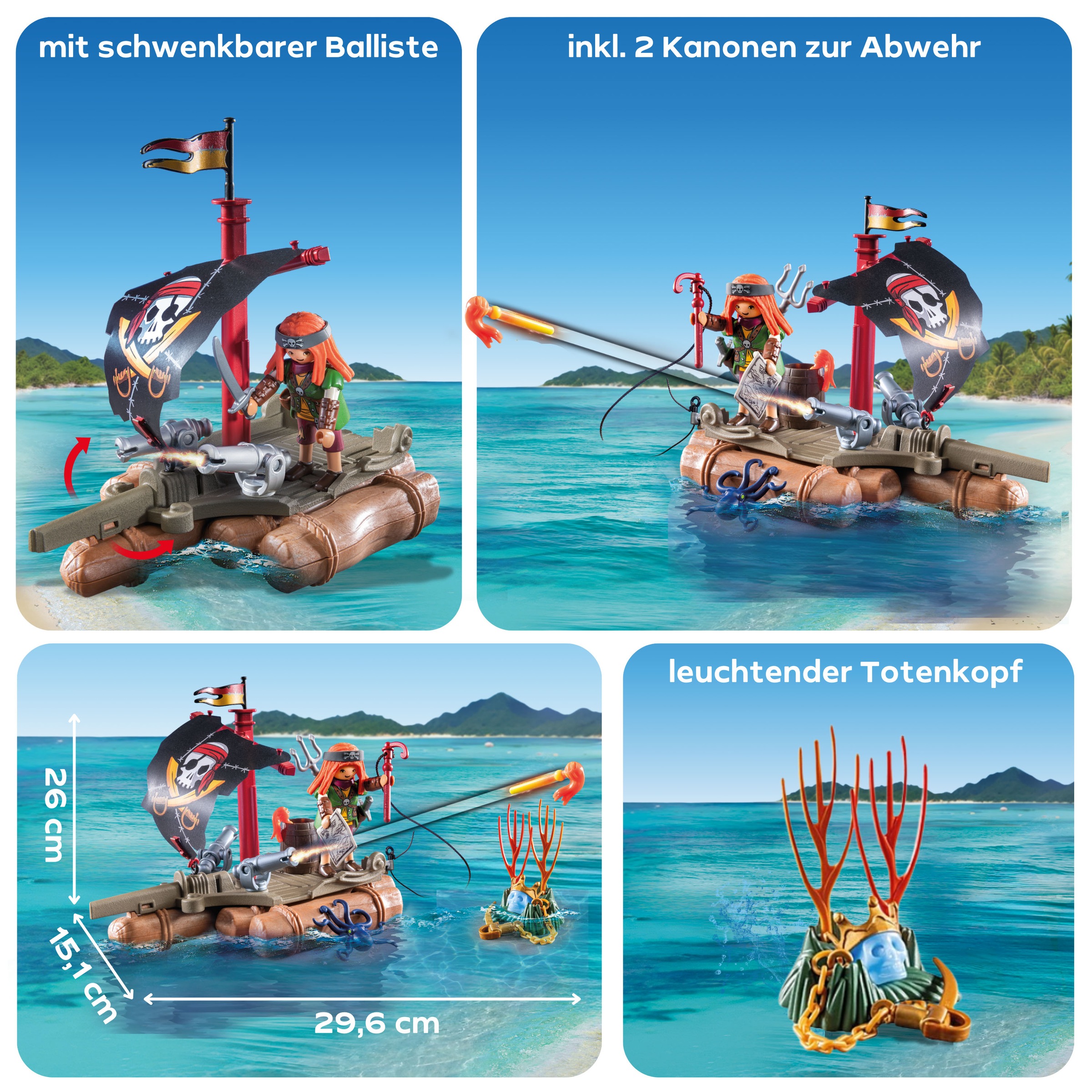 Playmobil® Konstruktions-Spielset »Schatzbergung auf Piratenfloss (71794), Playmobil Pirates«, (41 St.)