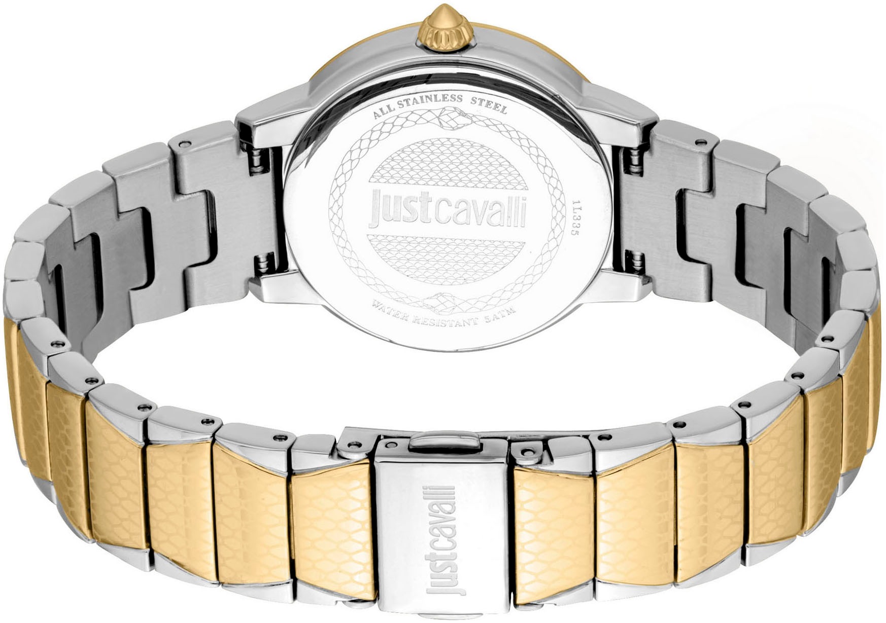 Just Cavalli Time Quarzuhr »Animalier« Armbanduhr, Damenuhr, Kristallsteine, analog, Edelstahlarmband
