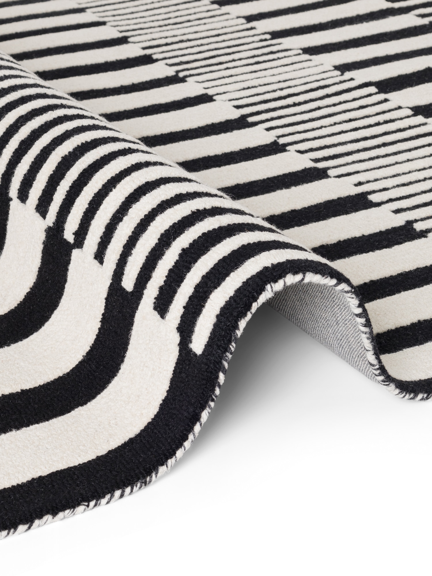 ELLE DECORATION Wollteppich »Pulse« rechteckig 12 mm Höhe Wolle, Natur, Wohnzimmer, Schlafzimmer, Modern, Geometrisch, Streifen