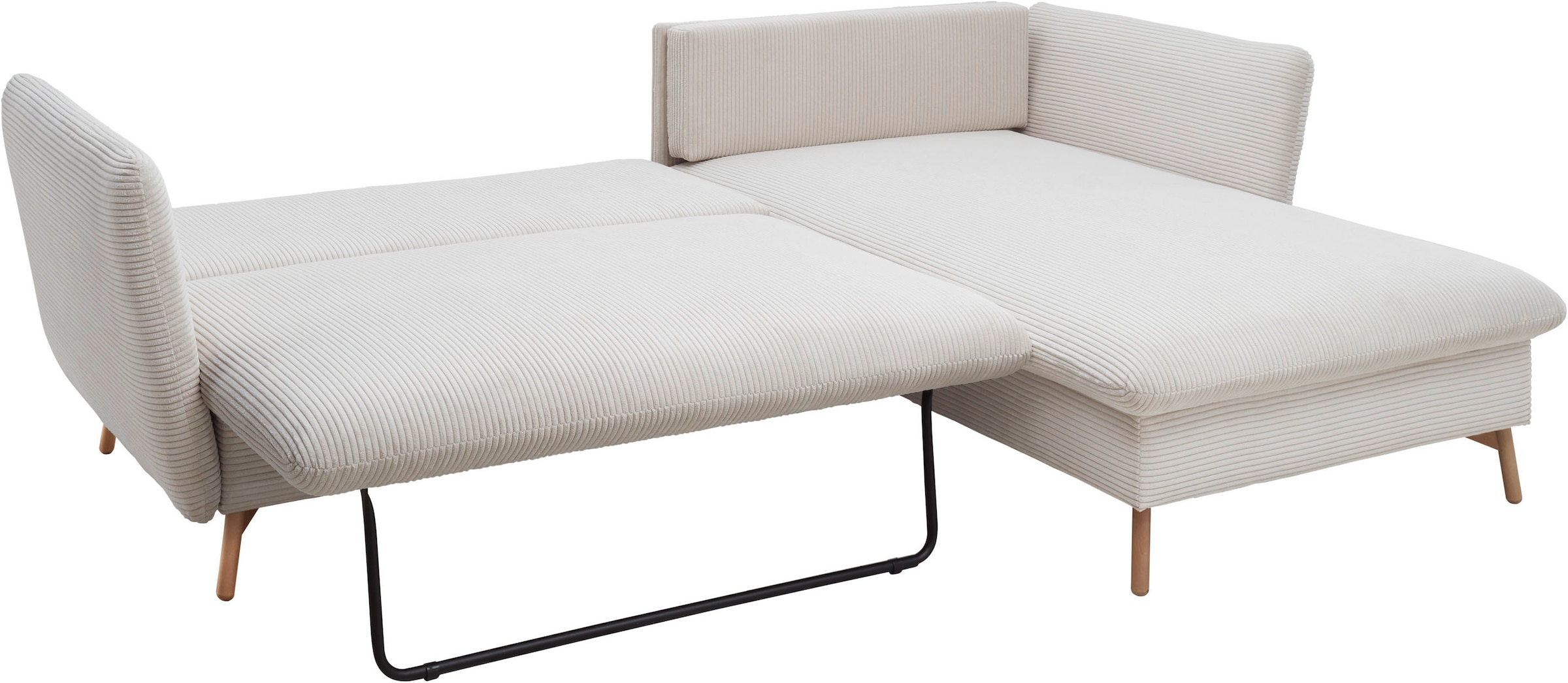 andas Ecksofa »MERLE, 258 cm, L-Form, traumhafter Cord,«, mit Bettfunktion und Bettkasten, Liegefläche 224 x 139