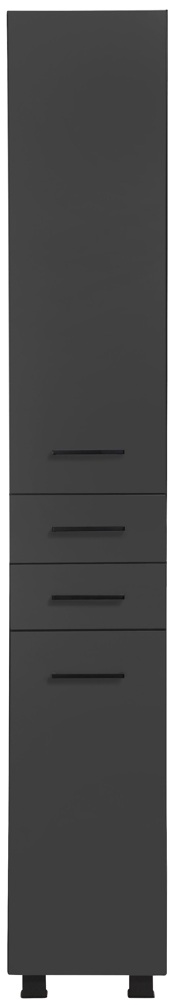 welltime Badmöbel-Set »"Trento", Badezimmer-Set, Hängeschrank, Unterschrank, Hochschrank«, (5 St.), Waschbeckenunterschrank, Spiegelschrank inkl. Aufbauleuchte