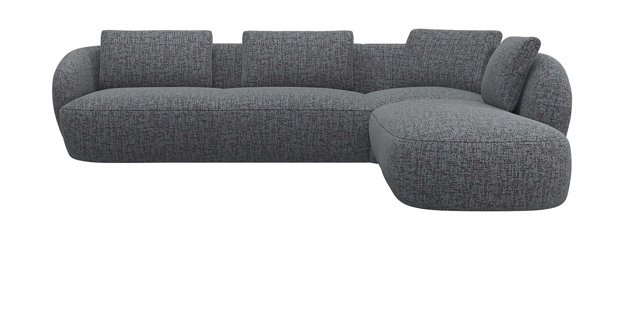 FLEXLUX Ecksofa »Torino, rund, L-Form, Sofa-Ecke mit Ottomane«, Modernes, o günstig online kaufen