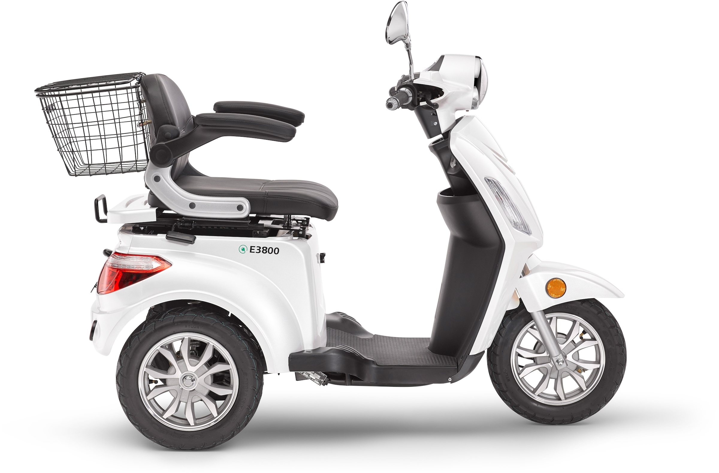 Luxxon Elektromobil »E3800«, (Elektroroller, Korb), bis zu 65 km Reichweite, Elektro Dreirad, Seniorenmobil