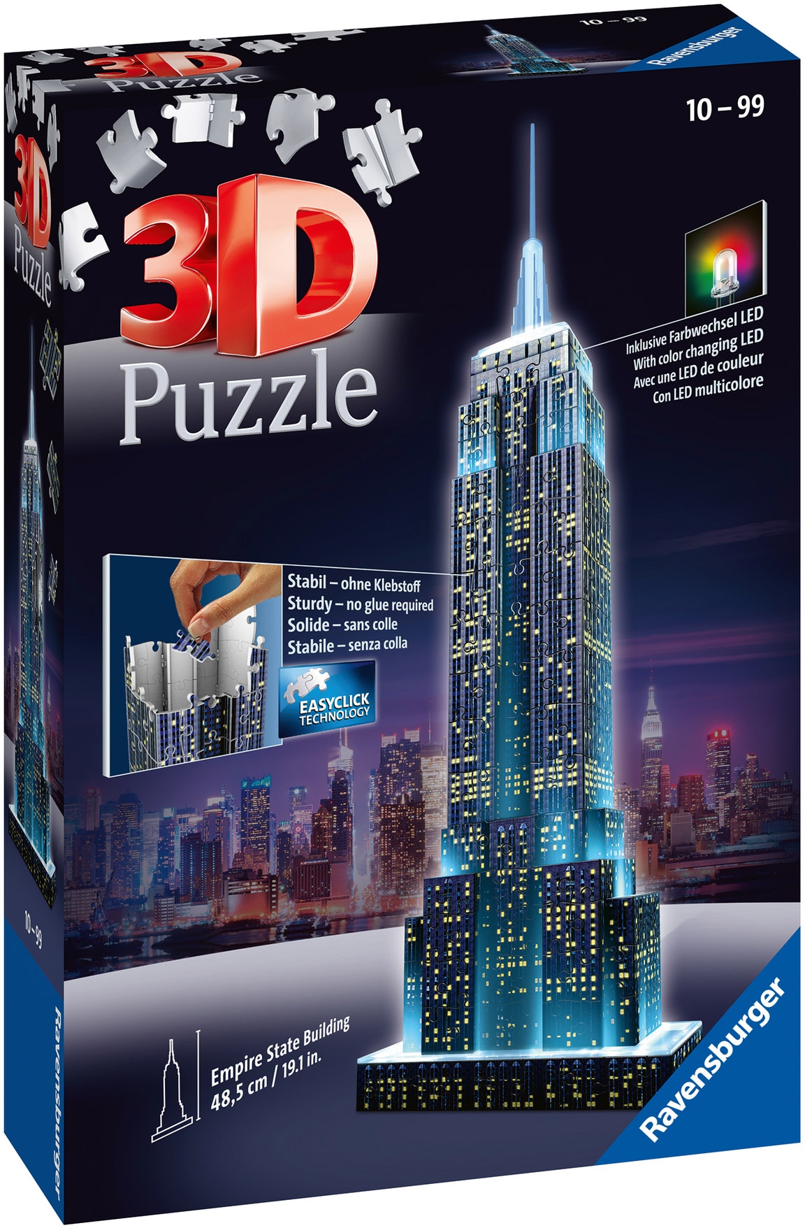 Ravensburger 3D-Puzzle »Empire State Building bei Nacht«, mit Farbwechsel LEDs; Made in Europe