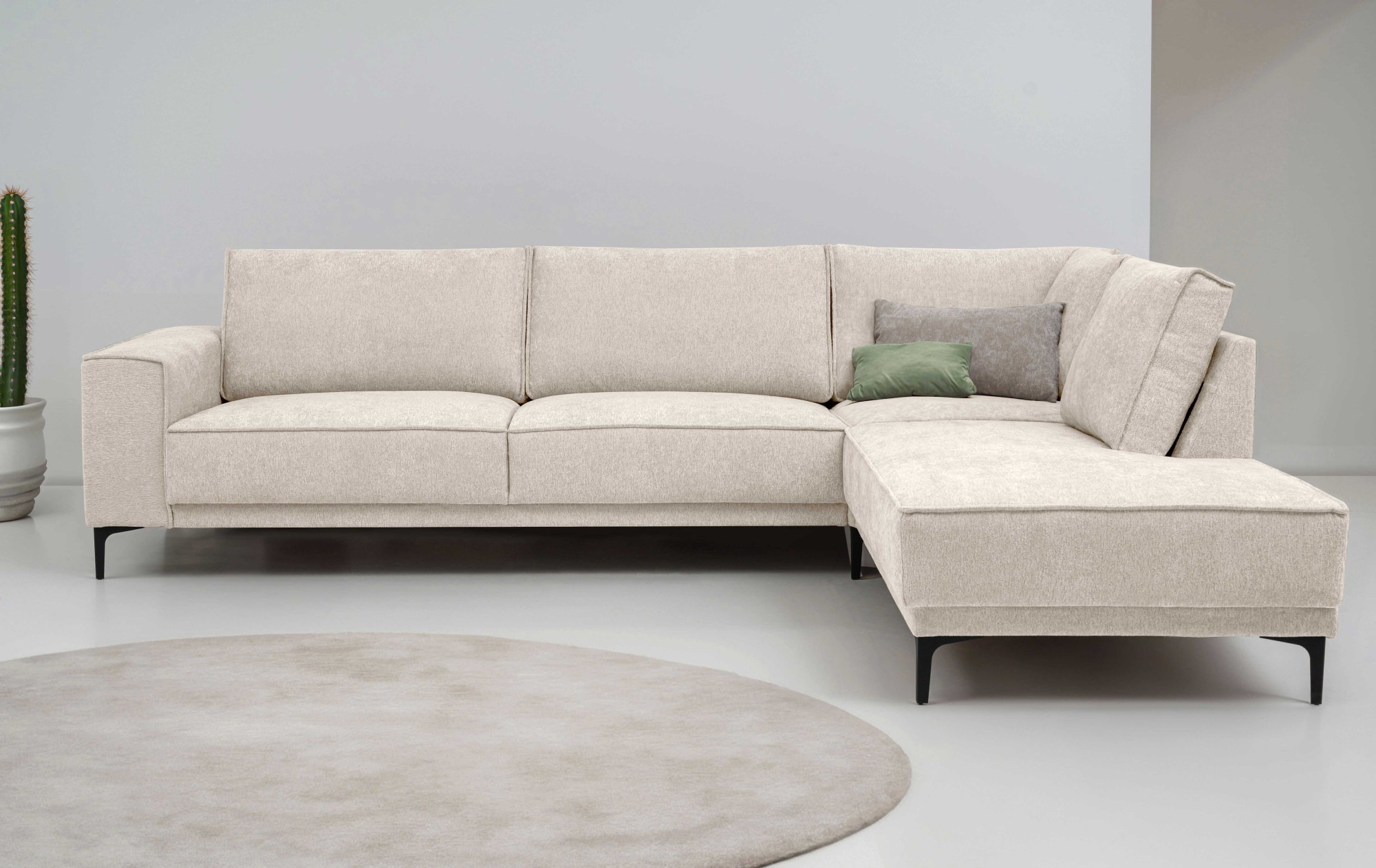 Places of Style Ecksofa »Polsterecke Oland, Struktur, Flachgewebe, Luxus-Mi günstig online kaufen