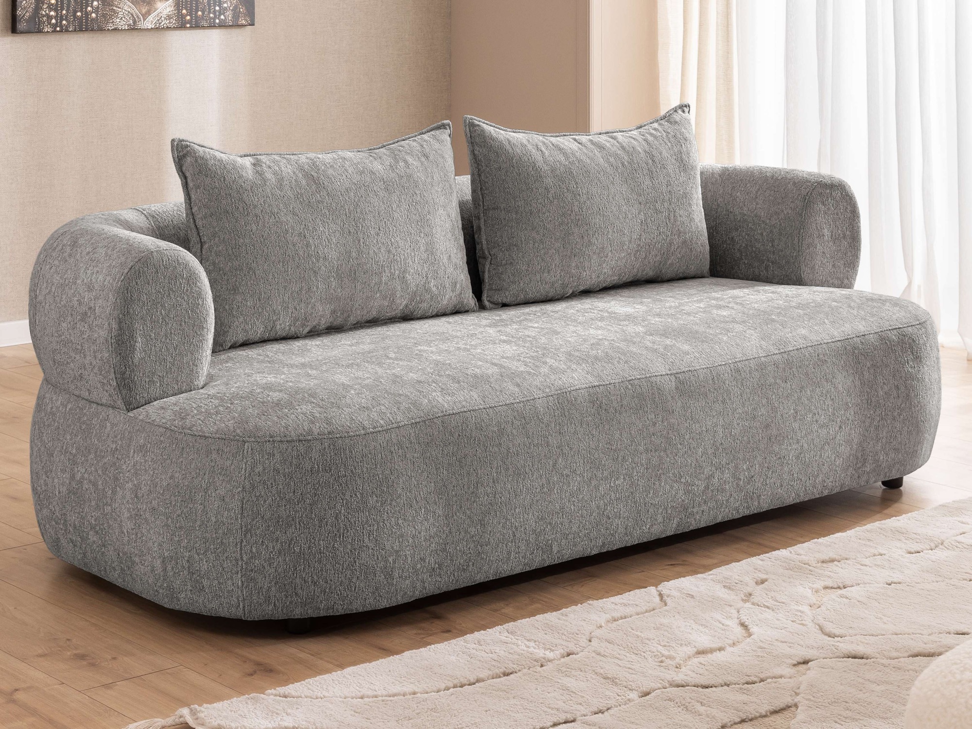 Home affaire 3-Sitzer »LUSSAC 3-Sitzer Design-Sofa mit Zierkissen, Maße B/T günstig online kaufen