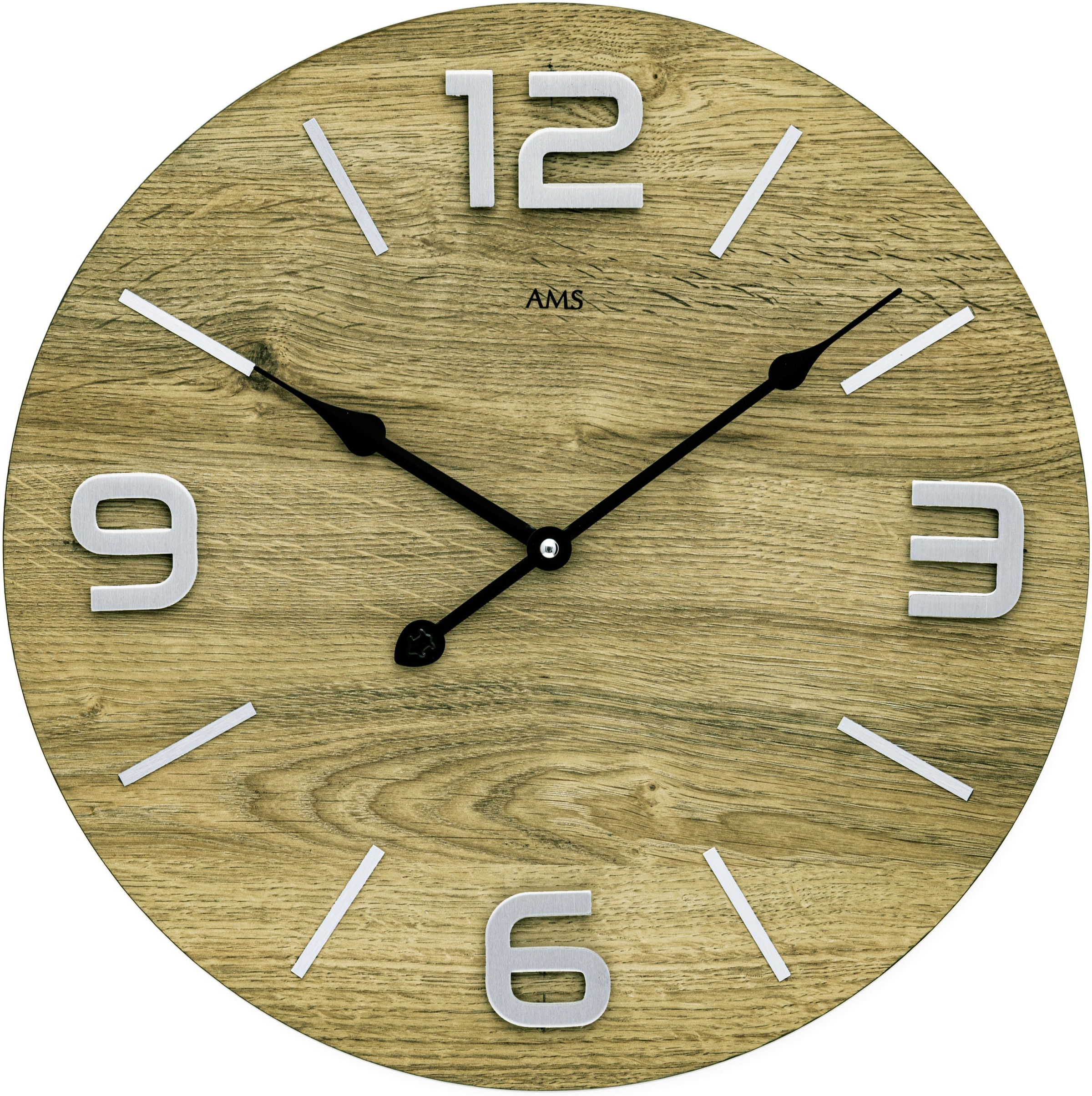 AMS Wanduhr, Quarzuhr, Holz, Wohnzimmer, Esszimmer, Küche, Arbeitszimmer, B günstig online kaufen