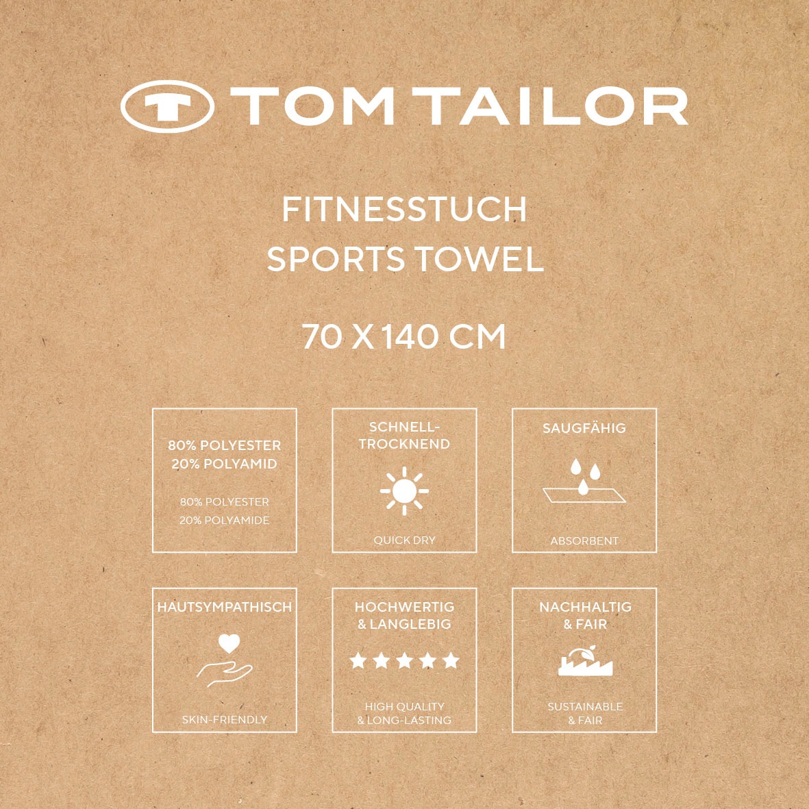 TOM TAILOR HOME Sporthandtuch »Fitnesstuch COLOR BATH«, (1 St.), Logo Prägung, Mikrofaser, weich, schnell trocknend