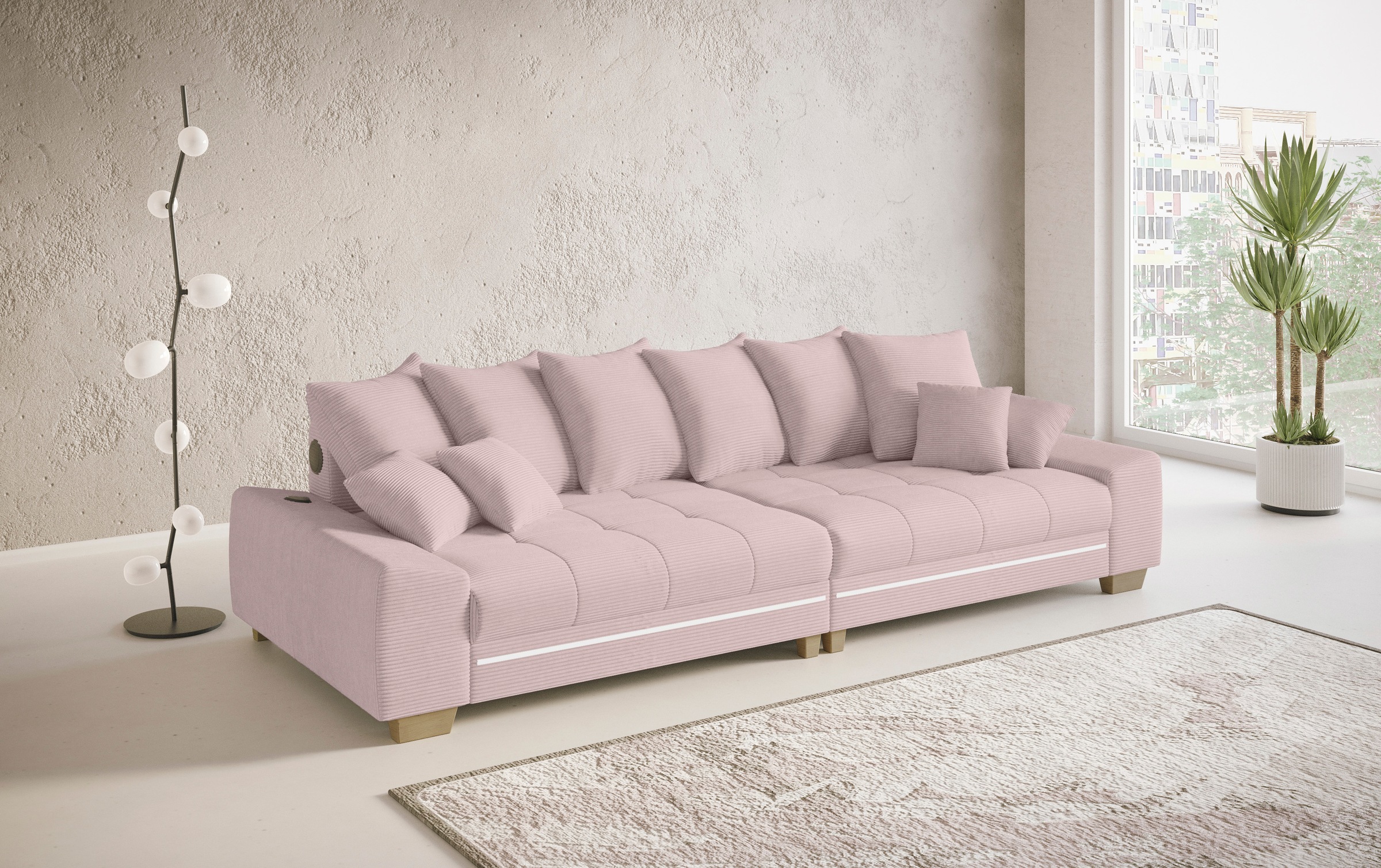 Mr. Couch Big-Sofa »Nikita II«, RGB-LED, Bluetooth-Soundsystem, wahlweise mit Kaltschaum