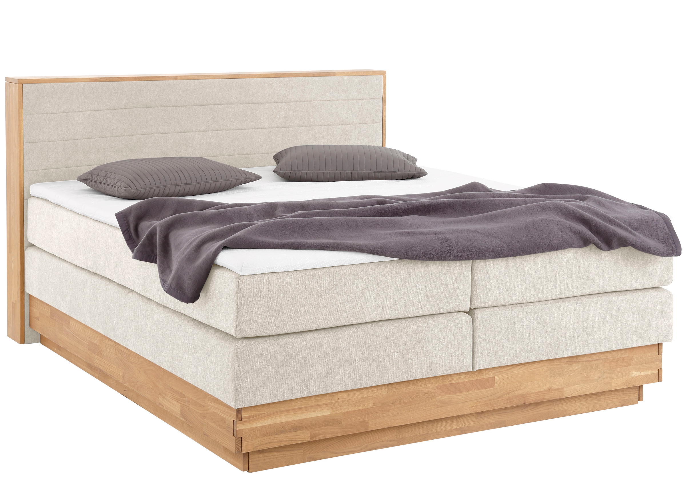 Home affaire Boxspringbett Cavan, Eiche, inkl. Bettkasten & Topper, verschi günstig online kaufen