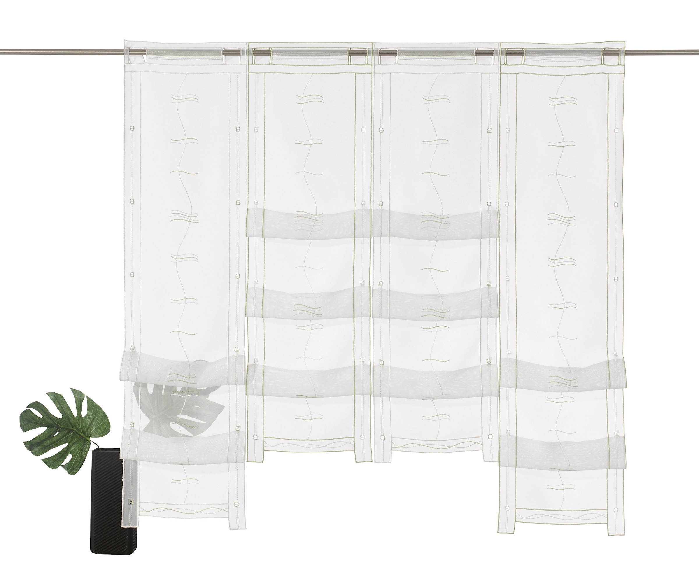 bestellen transparent, Gardine, »Selina«, Weckbrodt Raffung bestickt, Scheibengardine schnell Hochraff, und Voile, (1 bequem Stickerei, St.),