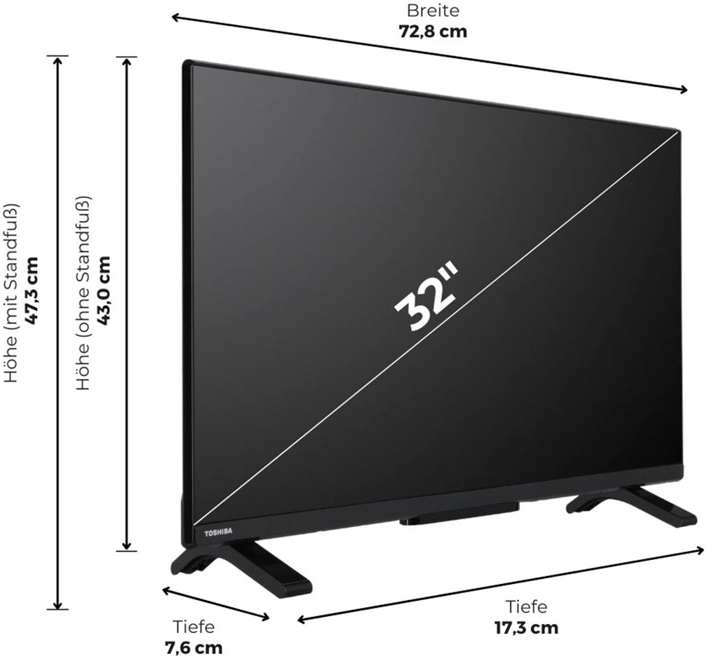 Toshiba DLED-Fernseher »32LV2F63DA« 80 cm/32 ″ Full HD Smart-TV