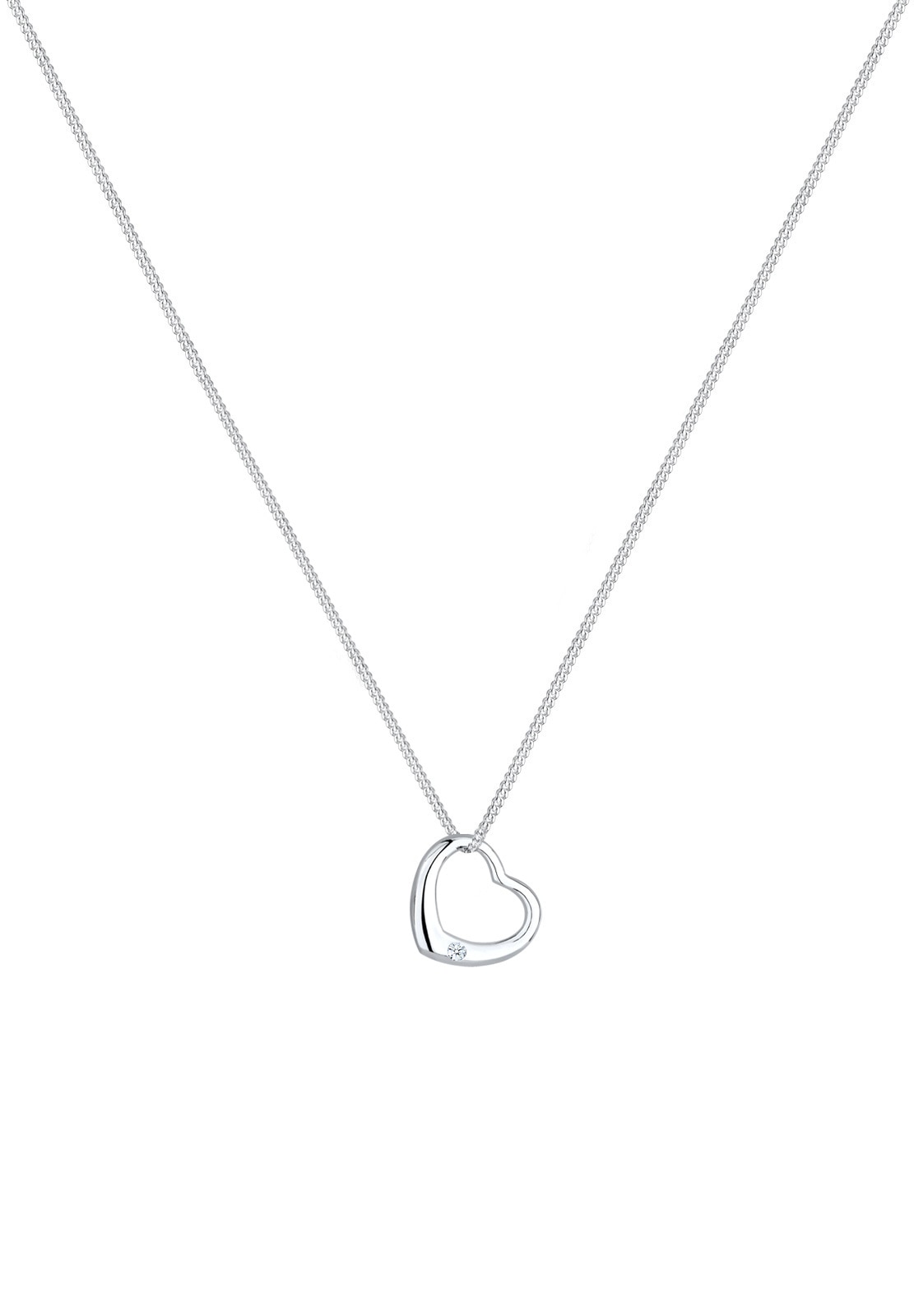 Elli DIAMONDS Collierkettchen »Herz Liebe Romantik Diamant (0.03 ct.) 925 Silber«