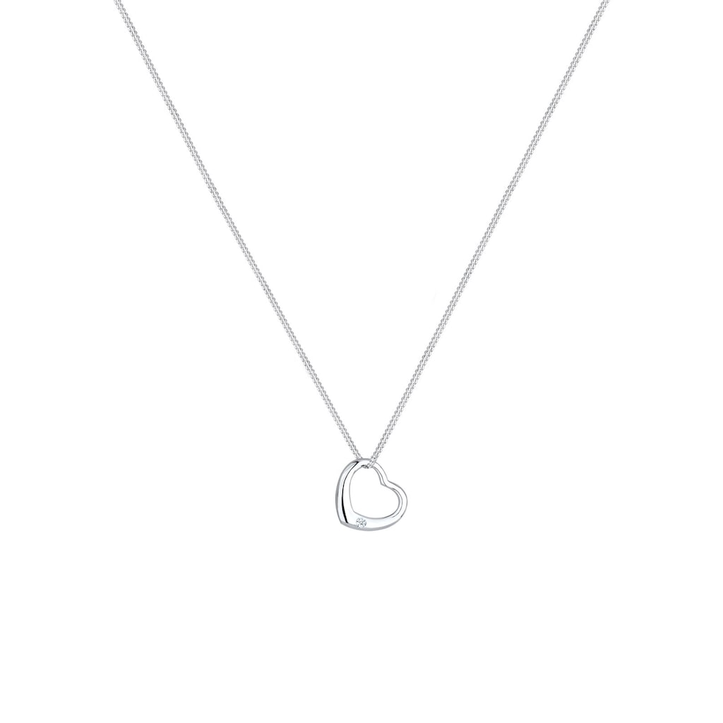 Elli DIAMONDS Collierkettchen »Herz Liebe Romantik Diamant (0.03 ct.) 925 Silber«