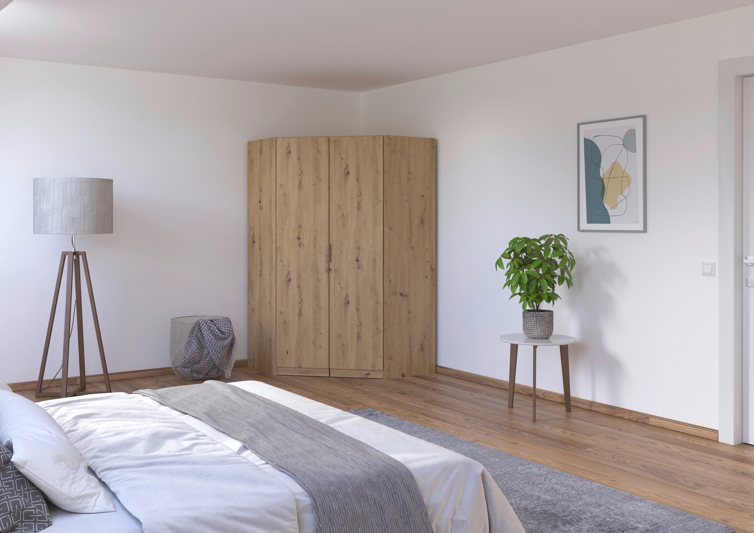 rauch Kleiderschrank »Eckschrank Schrank Ankleidezimmer Schlafzimmer Garderobe LAGOA« voll ausgestattet viel Stauraum, optional mit Aufsatz MADE IN GERMANY