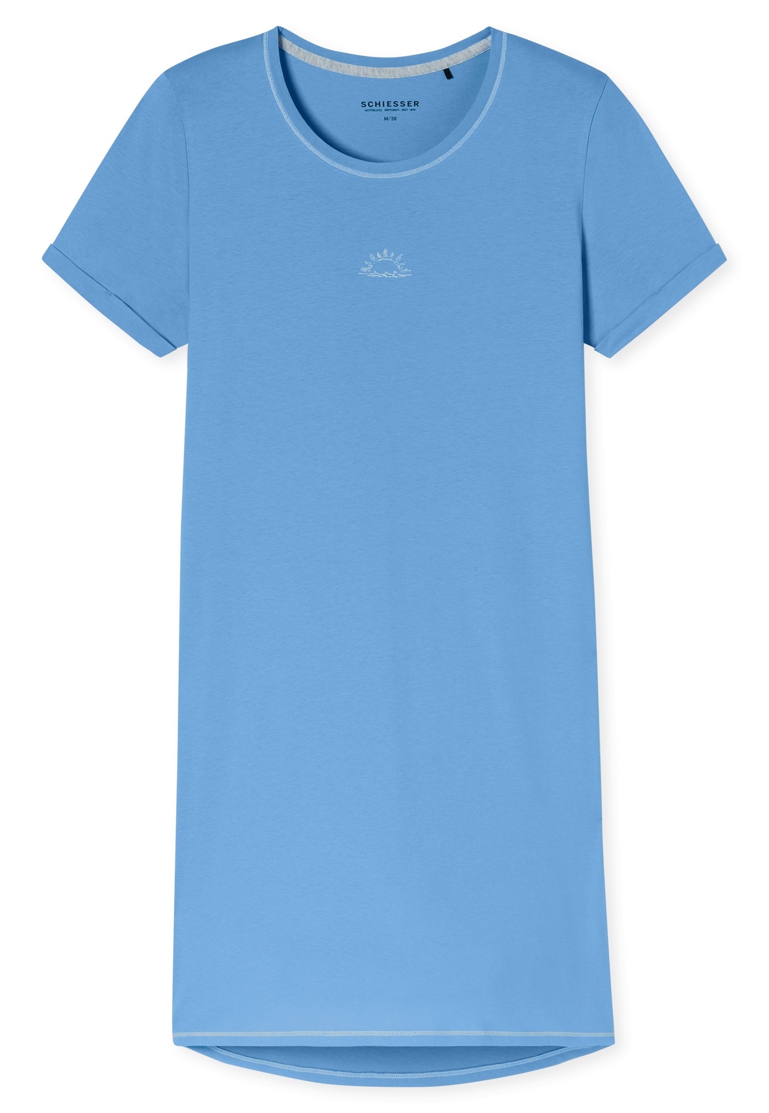 Schiesser Nachthemd »Casual Essentials«, mit Statement-Print, Baumwolle, kurzärmelig, Rundhalsausschnitt