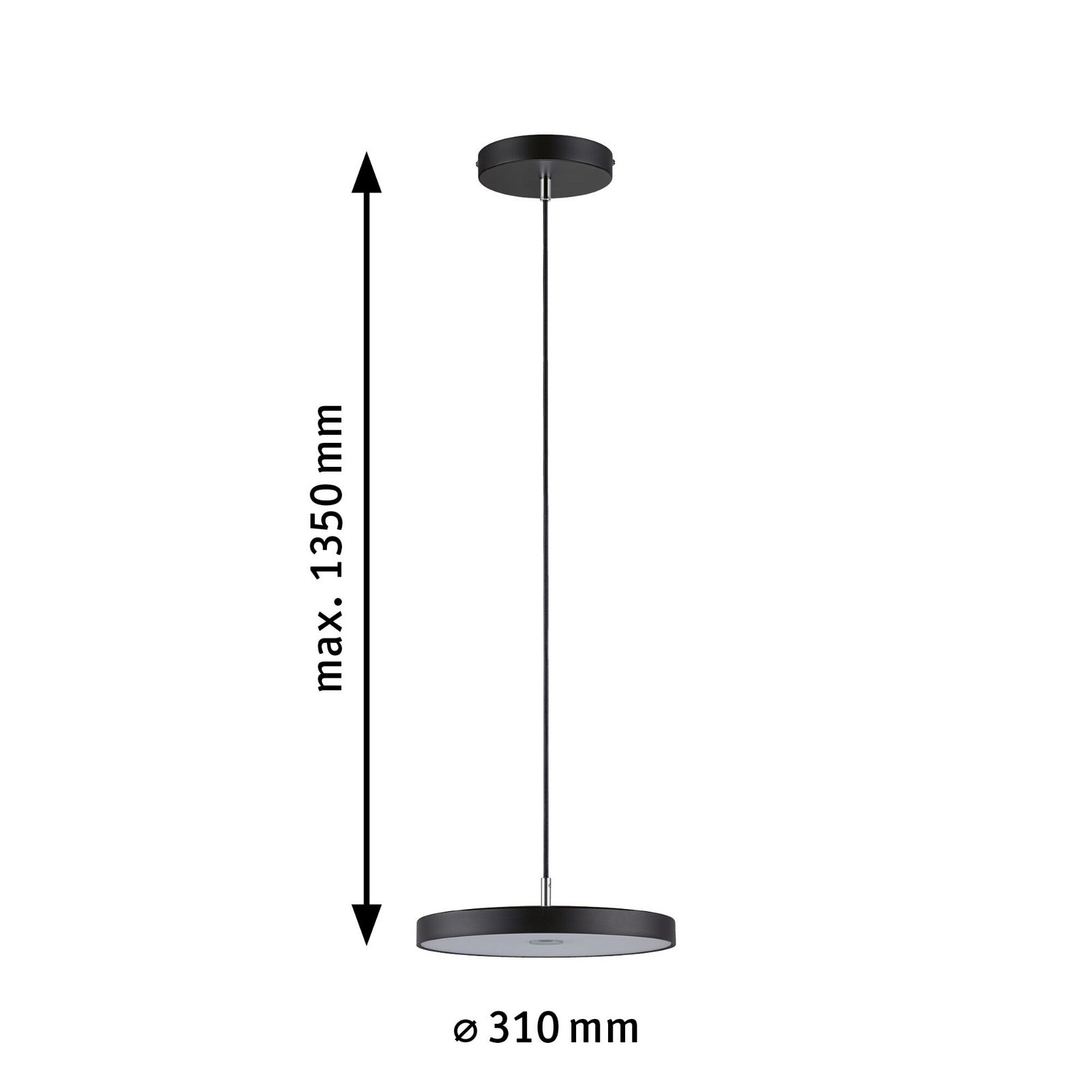 Paulmann LED Pendelleuchte »Hildor 20W 300 mm Schwarz 230V 2700K Metall/Kunststoff«, 1 flammig, 3-step-dimmbar