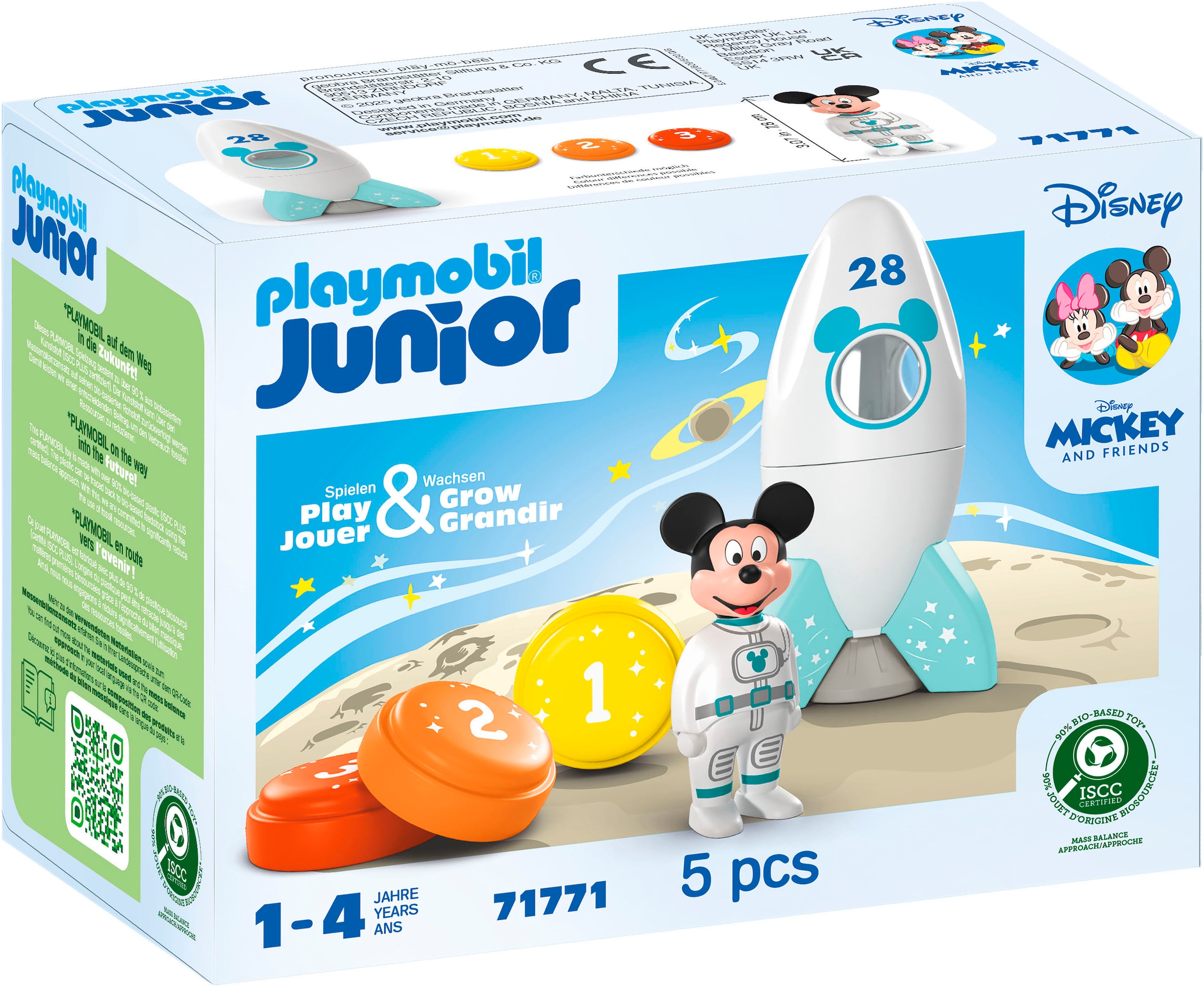 Playmobil® Konstruktions-Spielset »Micky Maus' Raketen- & Weltraum-Abenteuer (71771), JUNIOR & Disney«, (5 St.), Made in Europe