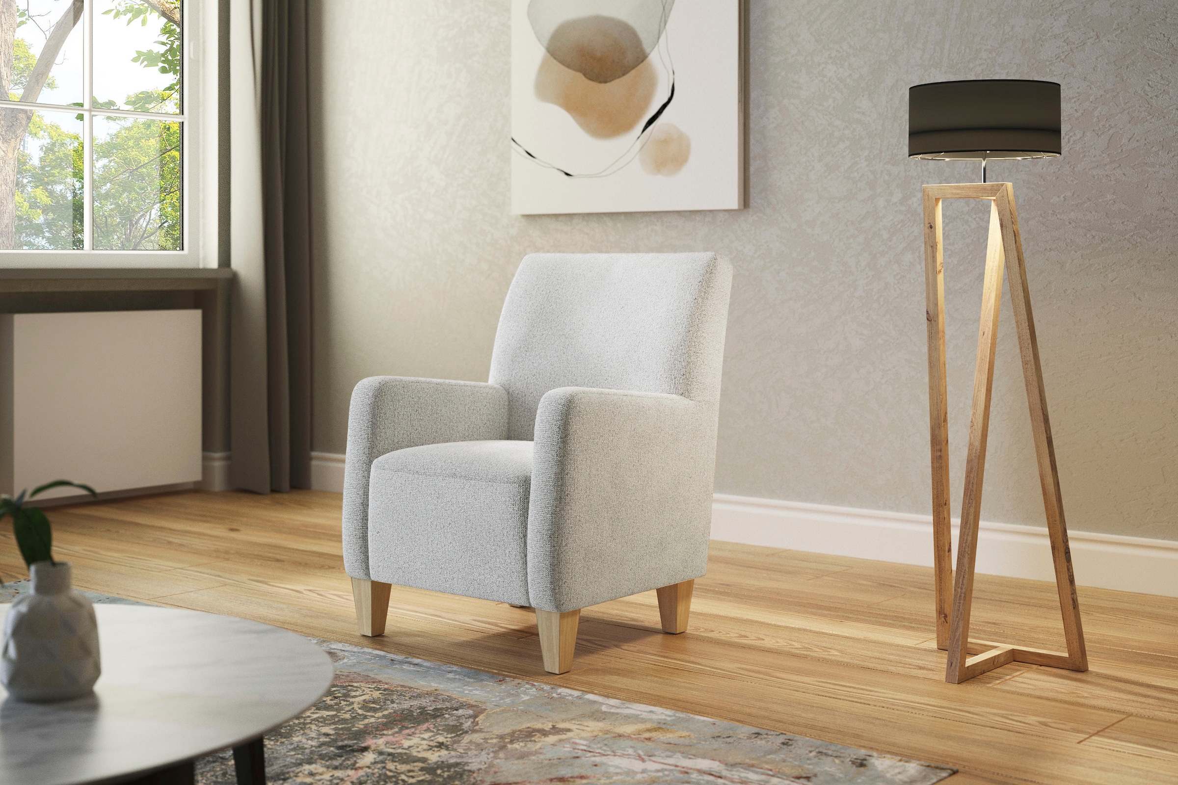 Home affaire Sessel »Viva«, mit Federkern, mit Buchefüßen günstig online kaufen