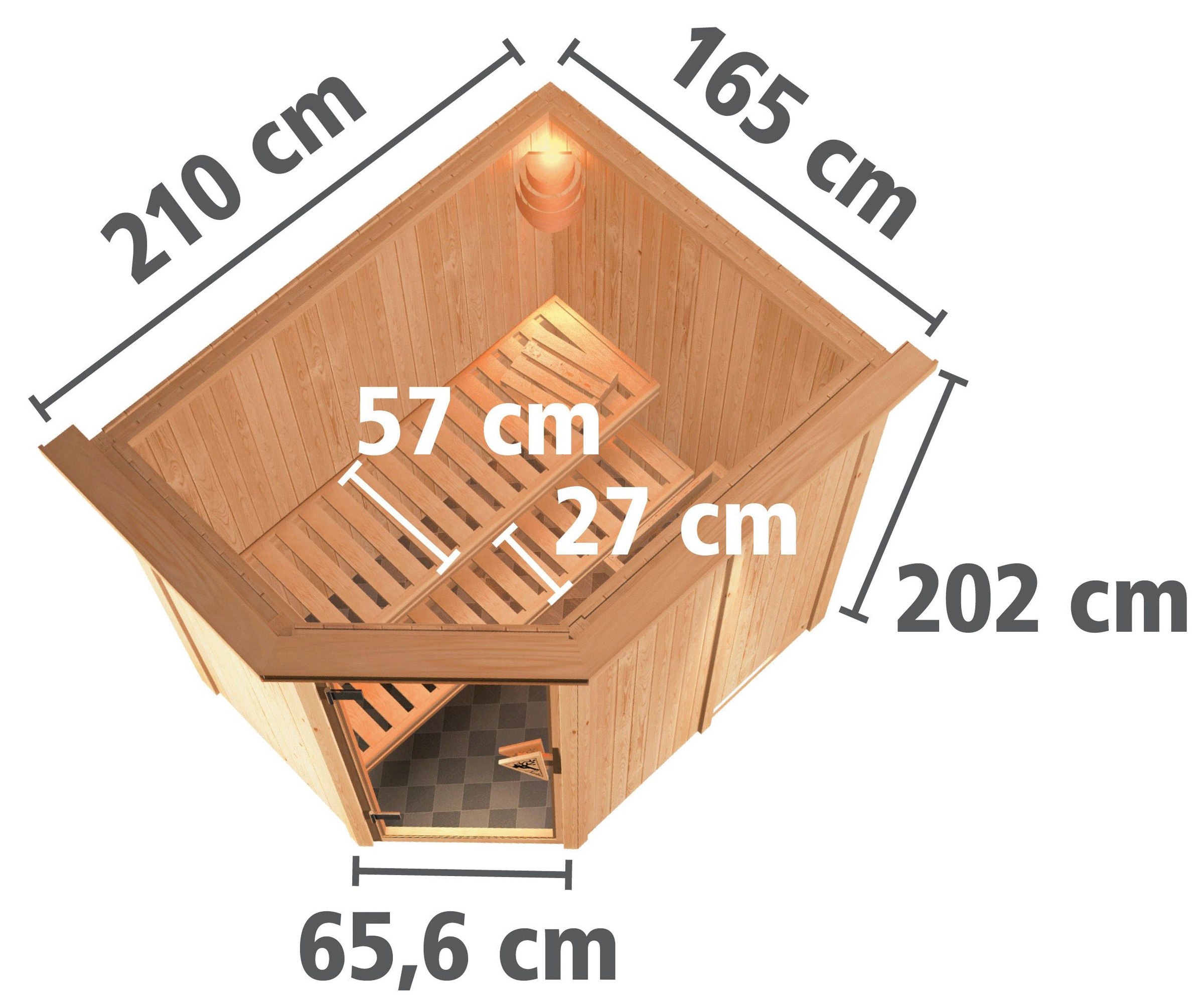 Karibu Sauna »Clara«, 9 KW-Ofen mit externer Steuerung