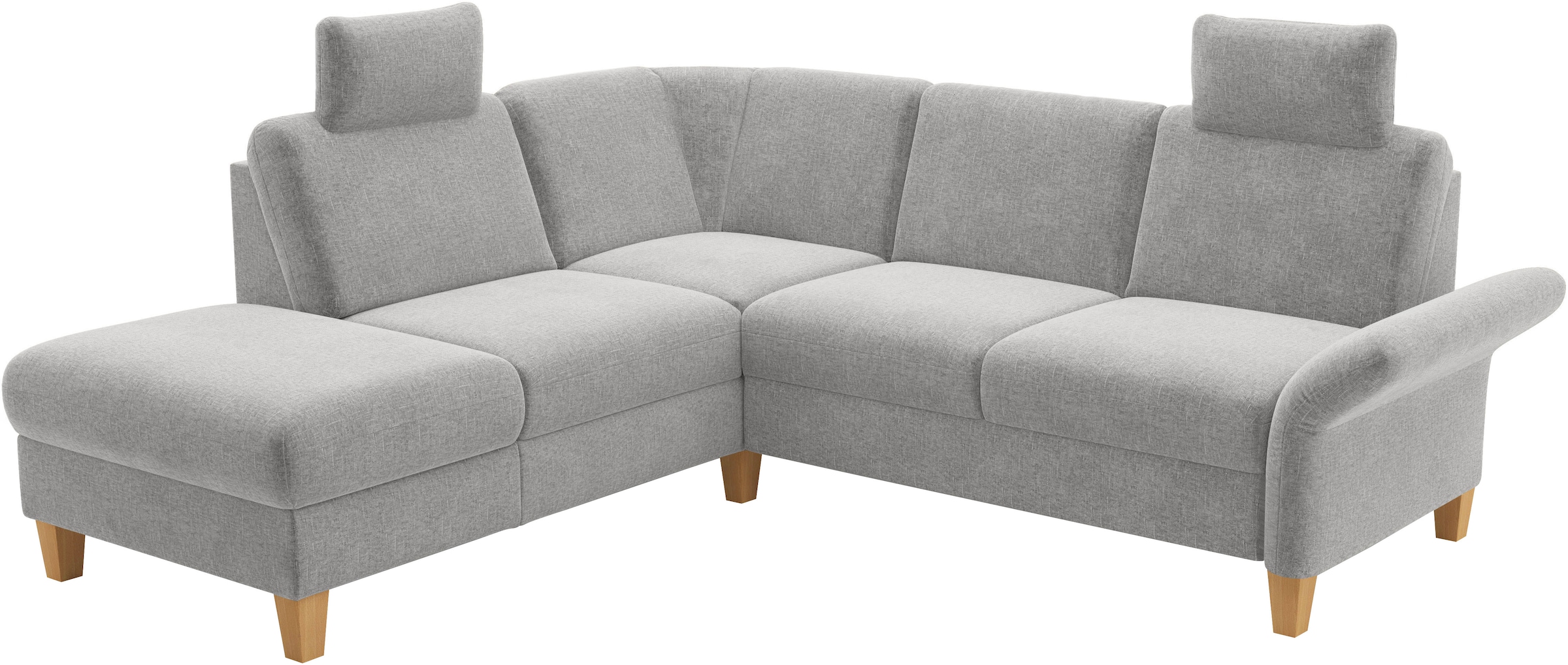 Home affaire Ecksofa »Rochelle«, wahlweise mit Armlverstellung, Klappbett mit Rollen & Bettkasten