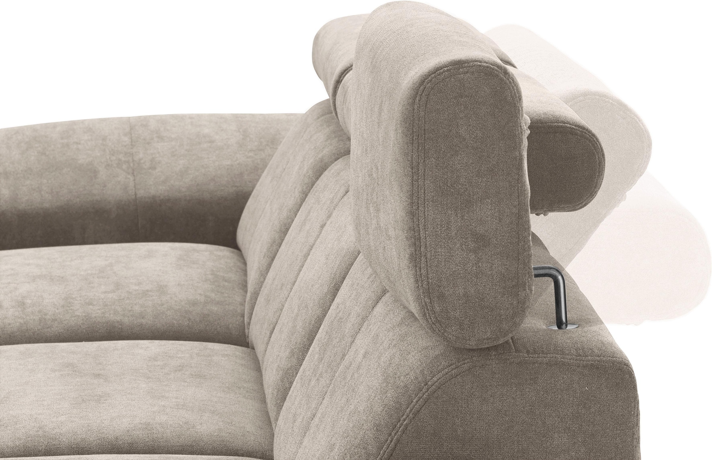 exxpo - sofa fashion Ecksofa »Salerno, inkl. Kopf- und Armteilverstellung, elegant & bequem, L-Form«, wahlweise mit Bettfunktion und Bettkasten, tolle Detailverarbeitung