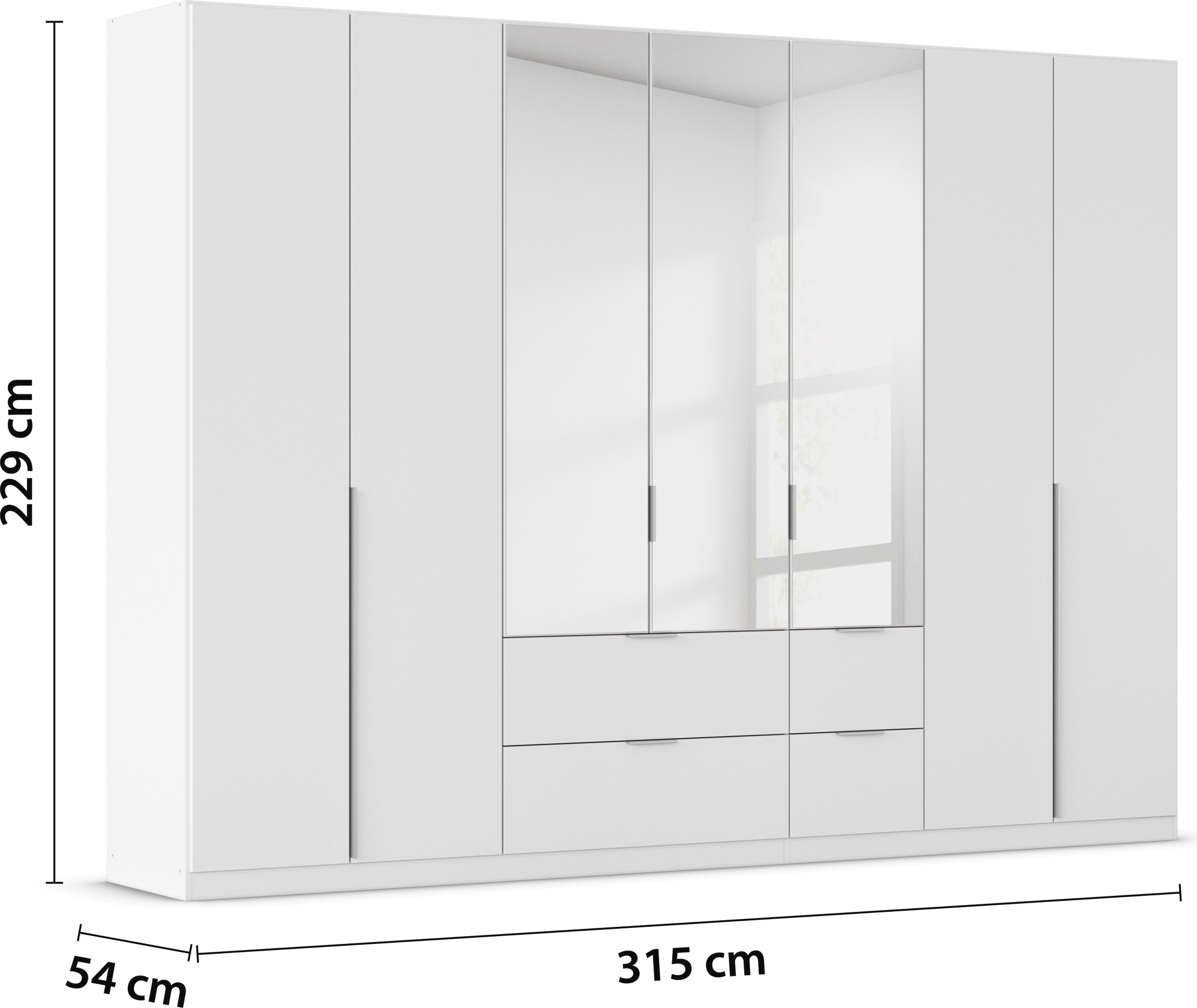 rauch Drehtürenschrank »Kleiderschrank Schrank Garderobe AGORDO mit Dekor- oder Hochglanzfront«, (in zwei Griff-Farben mit Dekor- oder Hochglanzfront), mit Außenschubkästen, in 6 Breiten und 2 Höhen MADE IN GERMANY