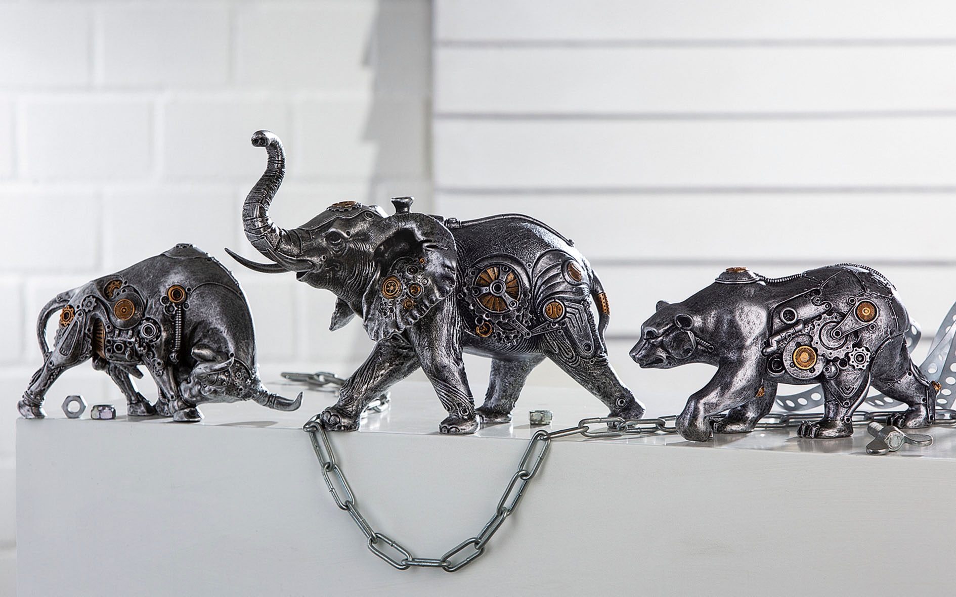 Casablanca by Gilde Tierfigur »Skulptur Steampunk Elephant«, mit kupferfarb günstig online kaufen