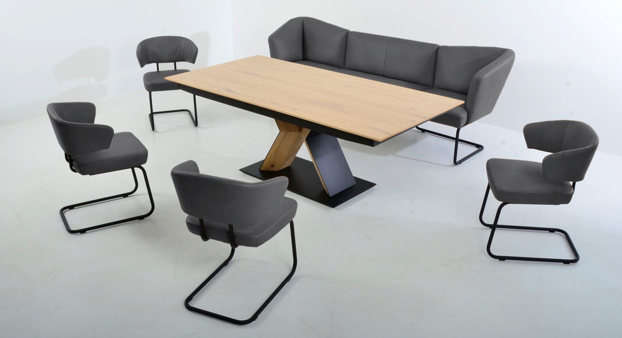 K+W Komfort & Wohnen Essgruppe »Mikkado Tube« 6 Stk. tlg. 4 Freischwinger u günstig online kaufen