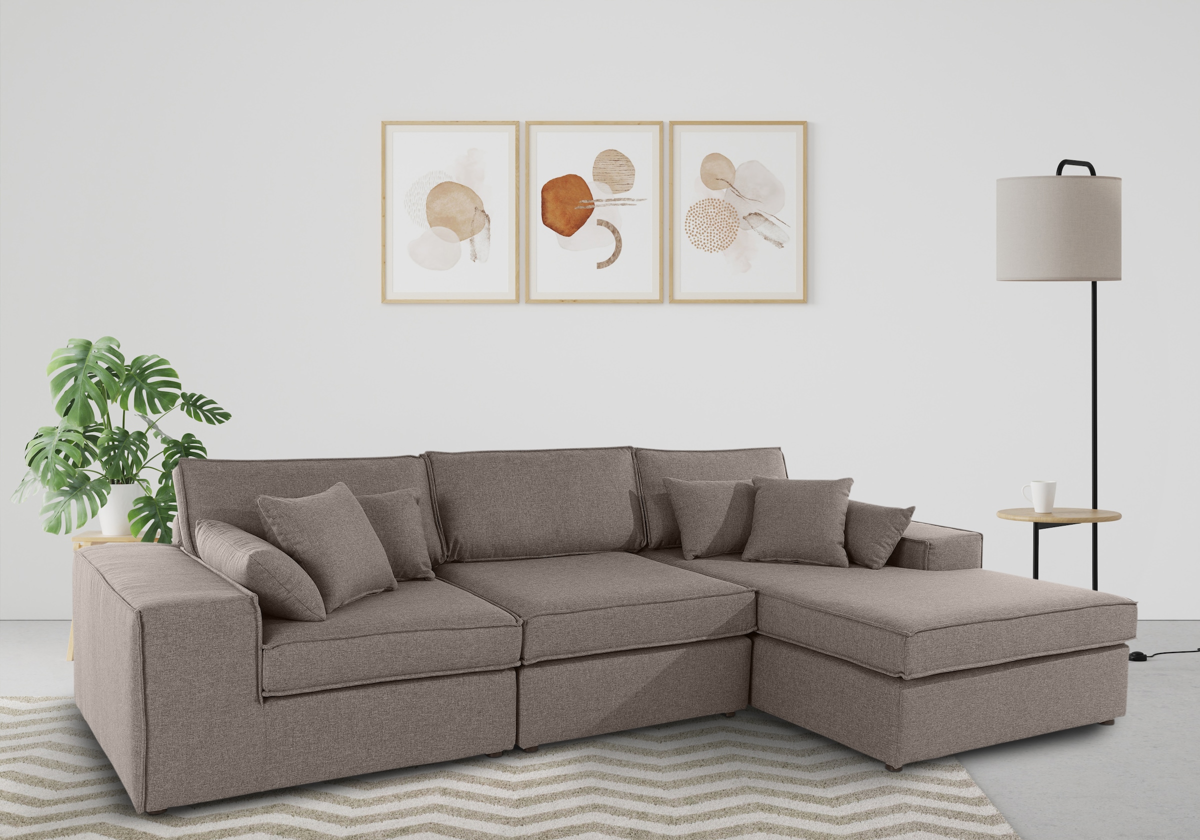 OTTO home Ecksofa »Florid L-Form« 3 Teile, bestehend aus Modulen, viele Bez günstig online kaufen
