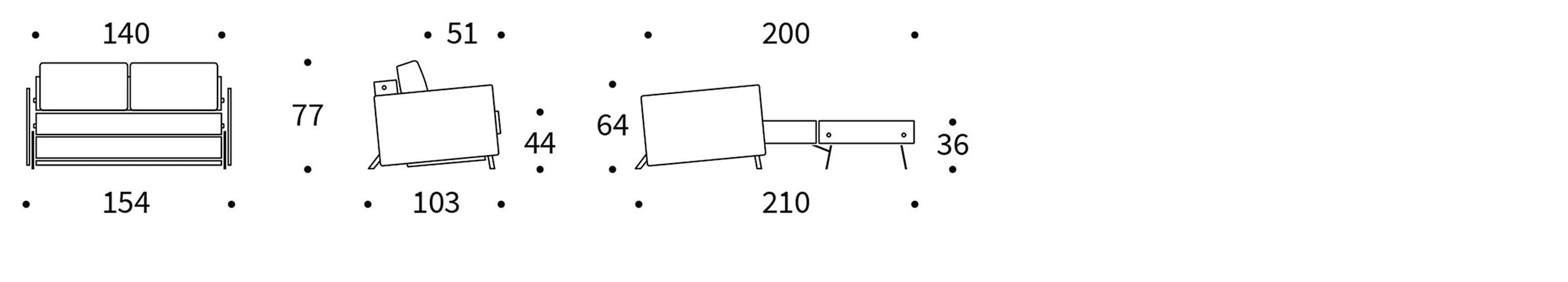 INNOVATION LIVING ™ Schlafsofa »Cubed Klappsofa, hochwertige Schlaffunktion, Design und extra Komfort«, Frontauszug, sehr platzsparend, abgewinkelt Sitzen, waagerecht liegen