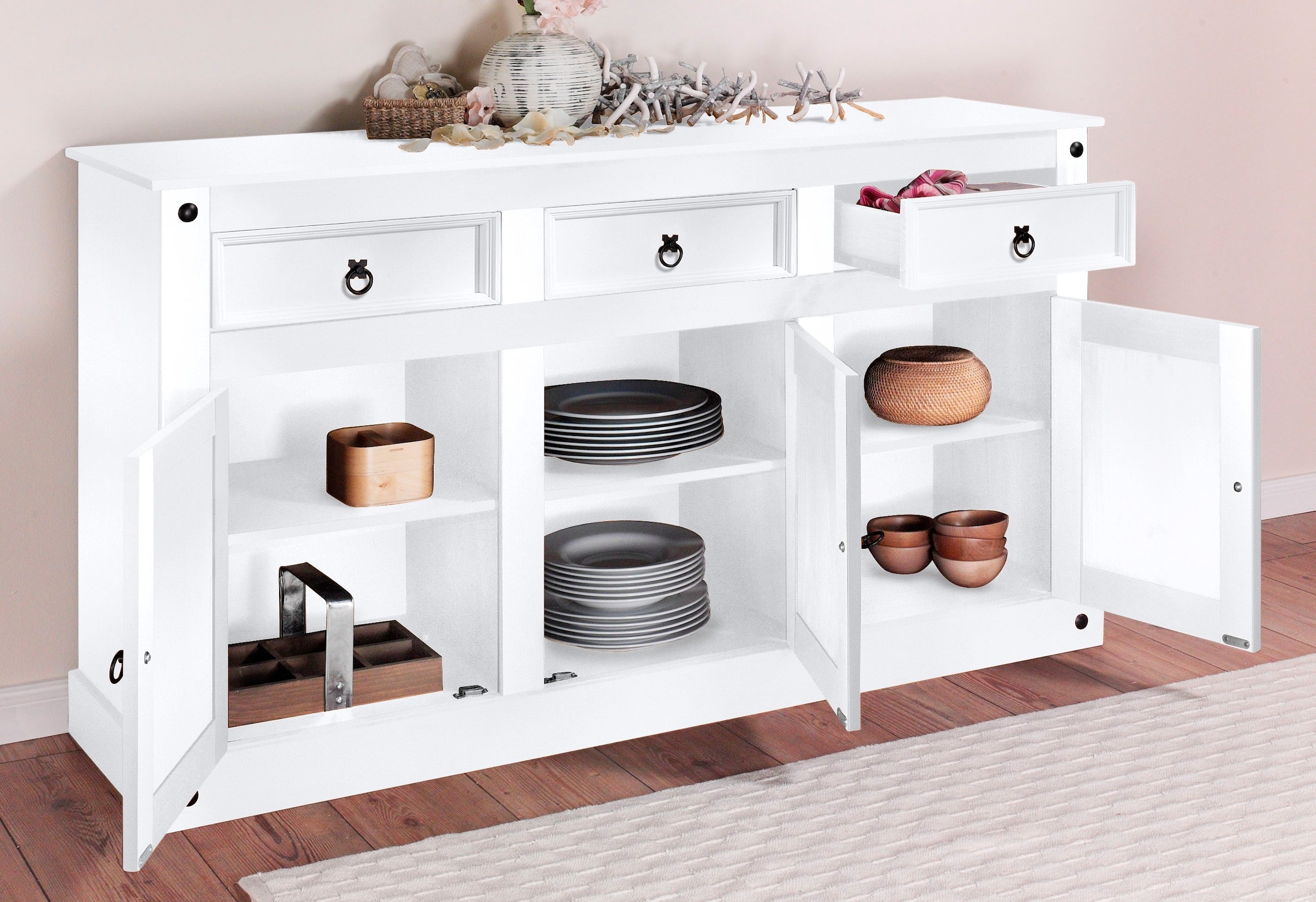 Home affaire Sideboard »Mexiko«, Kommode aus massivem Kiefernholz, Breite 151 cm