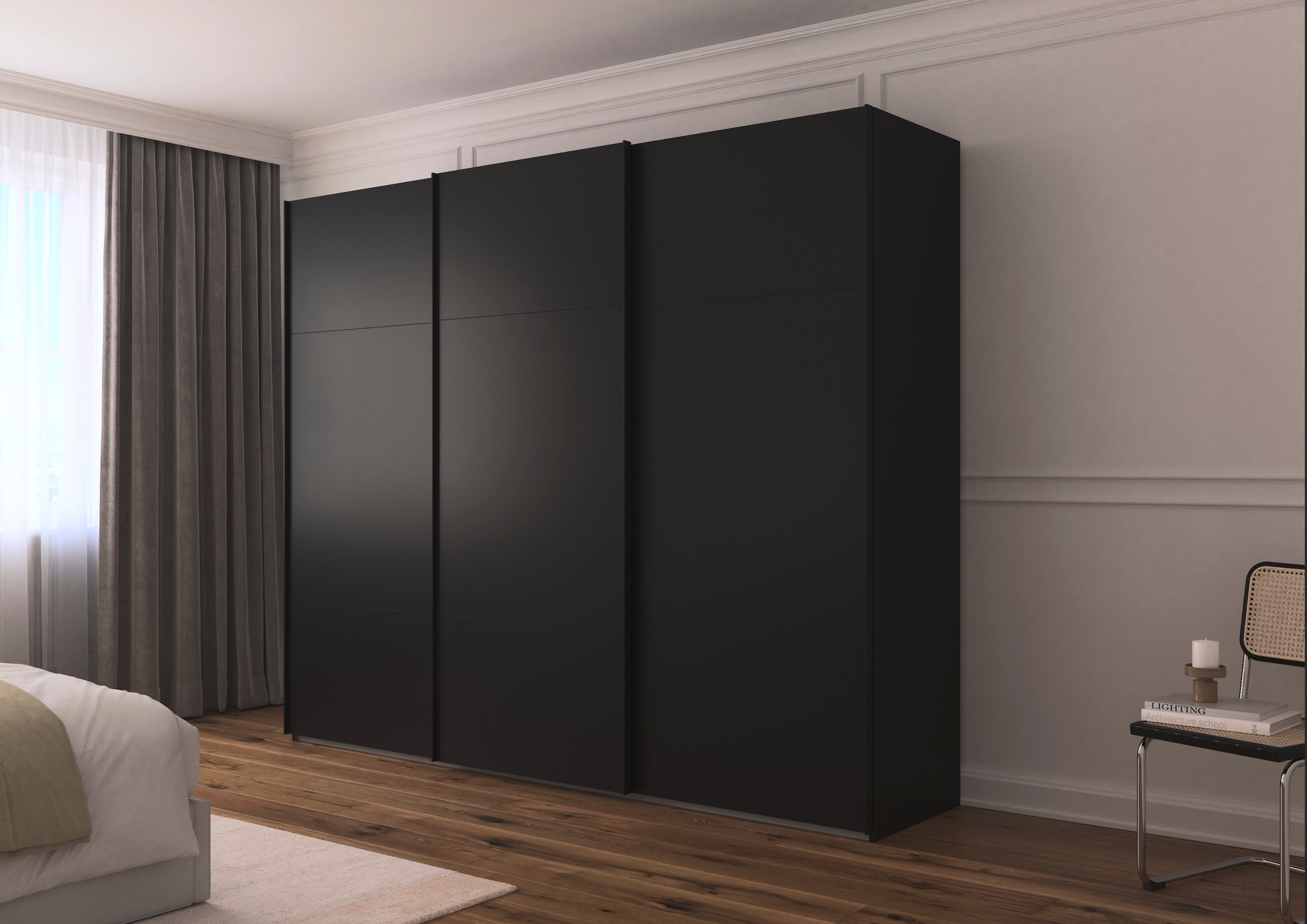 rauch Schwebetürenschrank »Kleiderschrank Schrank Garderobe Schlafzimmerschrank CONTIDO«, (in 3 verschiedenen Ausstattungen BASIC/CLASSIC/PREMIUM), aus hochwertigem Material in 6 Breiten 2 Griff-Farben MADE IN GERMANY
