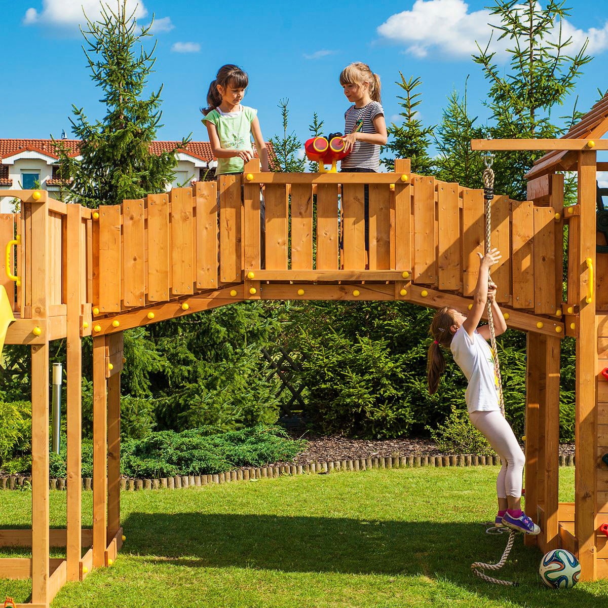 FUNGOO Spielturm »MAXI SET SPIDER LAND«, mit Schaukel & Rutsche, Klettererweiterung