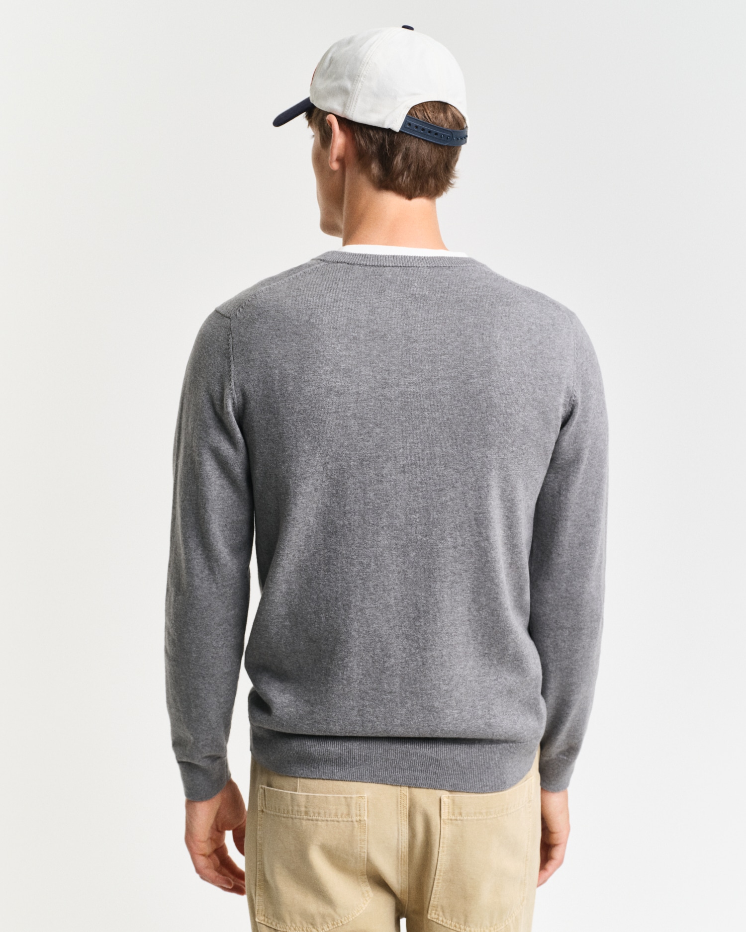 Gant V-Ausschnitt-Pullover »Classic Cotton V-Neck«, Premium Strickjersey aus weicher 100% Baumwolle, Übergangspullover