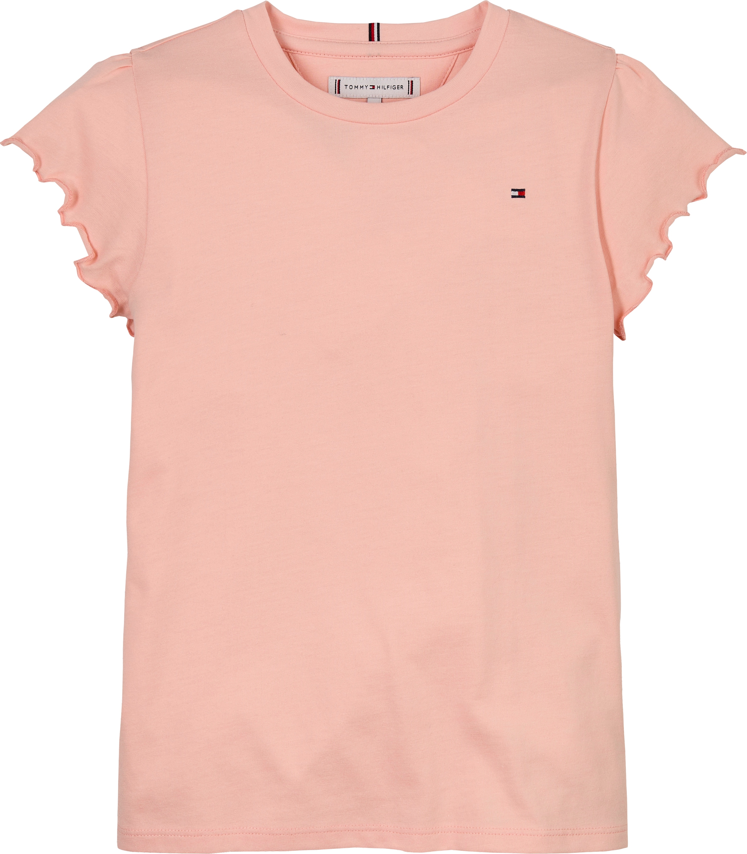 Tommy Hilfiger T-Shirt »ESSENTIAL RUFFLE SLEEVE TOP S/S«, mit gewelltem Ärmelabschluss