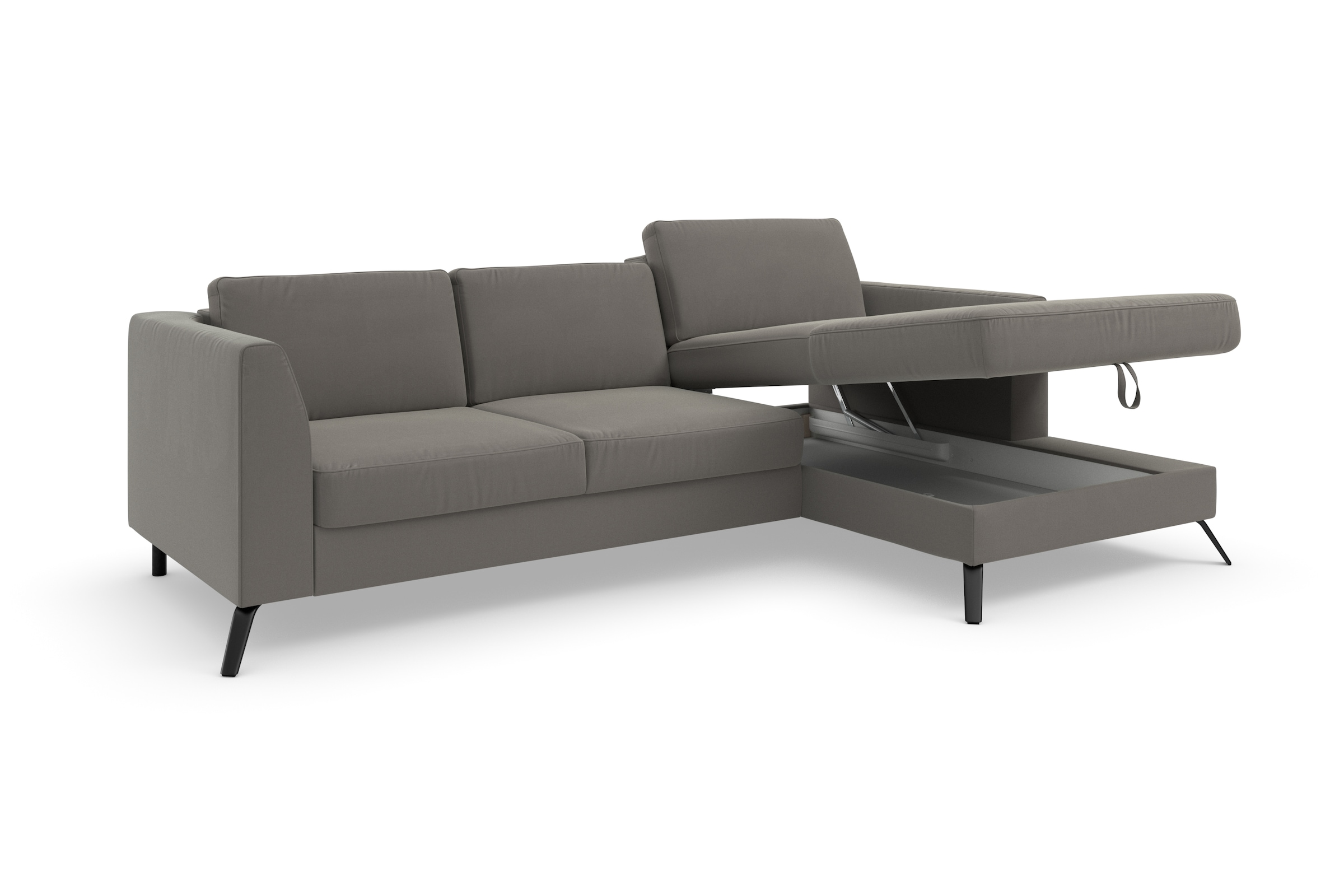 sit&more Ecksofa »Olsen L-Form«, inklusive Sitztiefenverstellung, wahlweise mit Bettfunktion, 15cm hoch