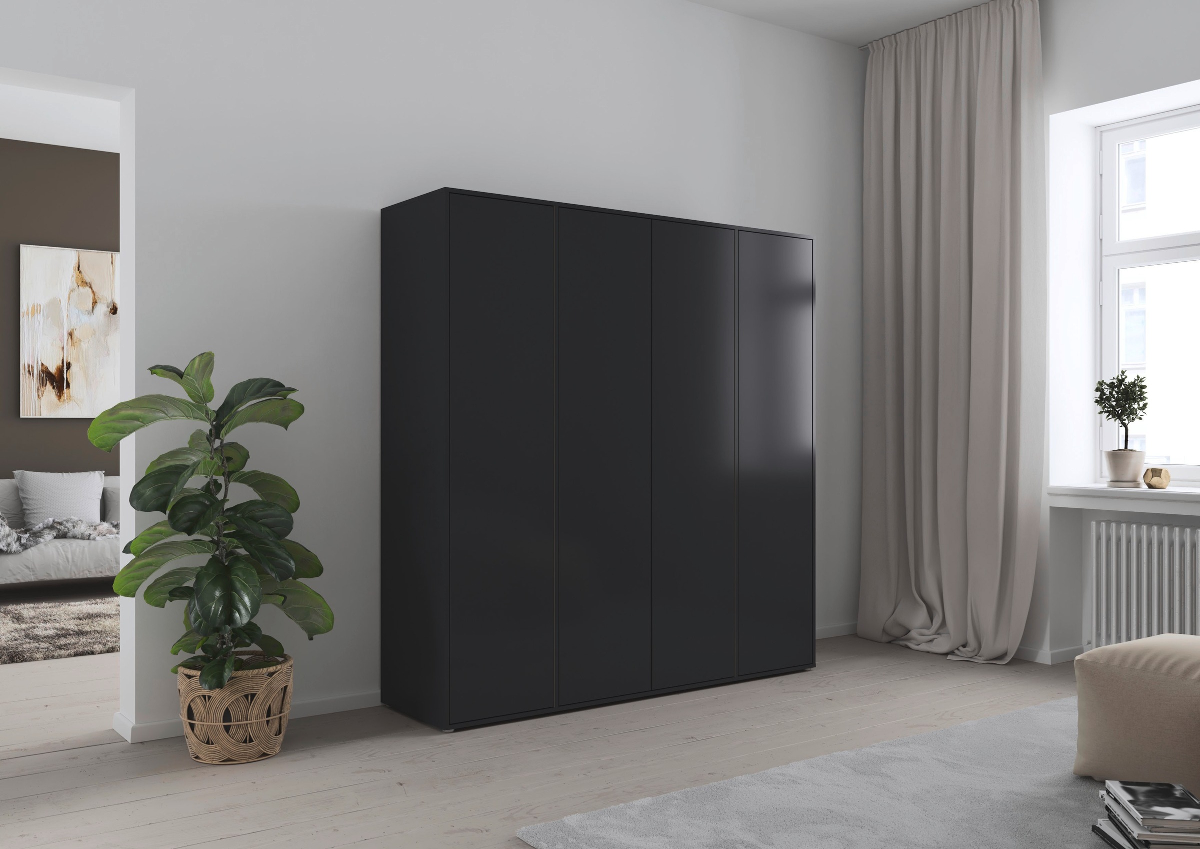 rauch Drehtürenschrank »Kleiderschrank Schrank Garderobe Wäscheschrank NABILA viel Stauraum«, (in 3 verschiedenen Ausstattungen BASIC/CLASSIC/PREMIUM), in 2 Breiten mit Push-to-Open Funktion TOPSELLER MADE IN GERMANY