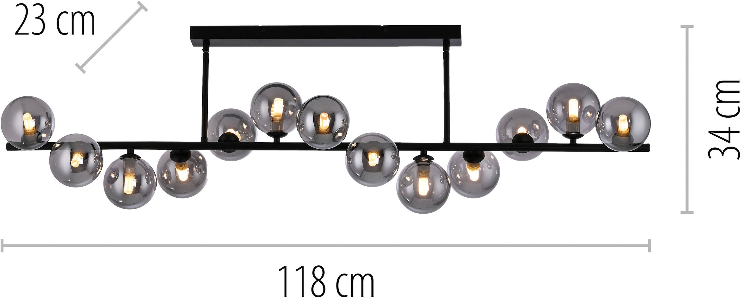 SCHÖNER WOHNEN-Kollektion LED Deckenleuchte »DUBAI« G9 1 Stk. Warmweiß SCHÖNER WOHNEN Kollektion, Rauchgläser