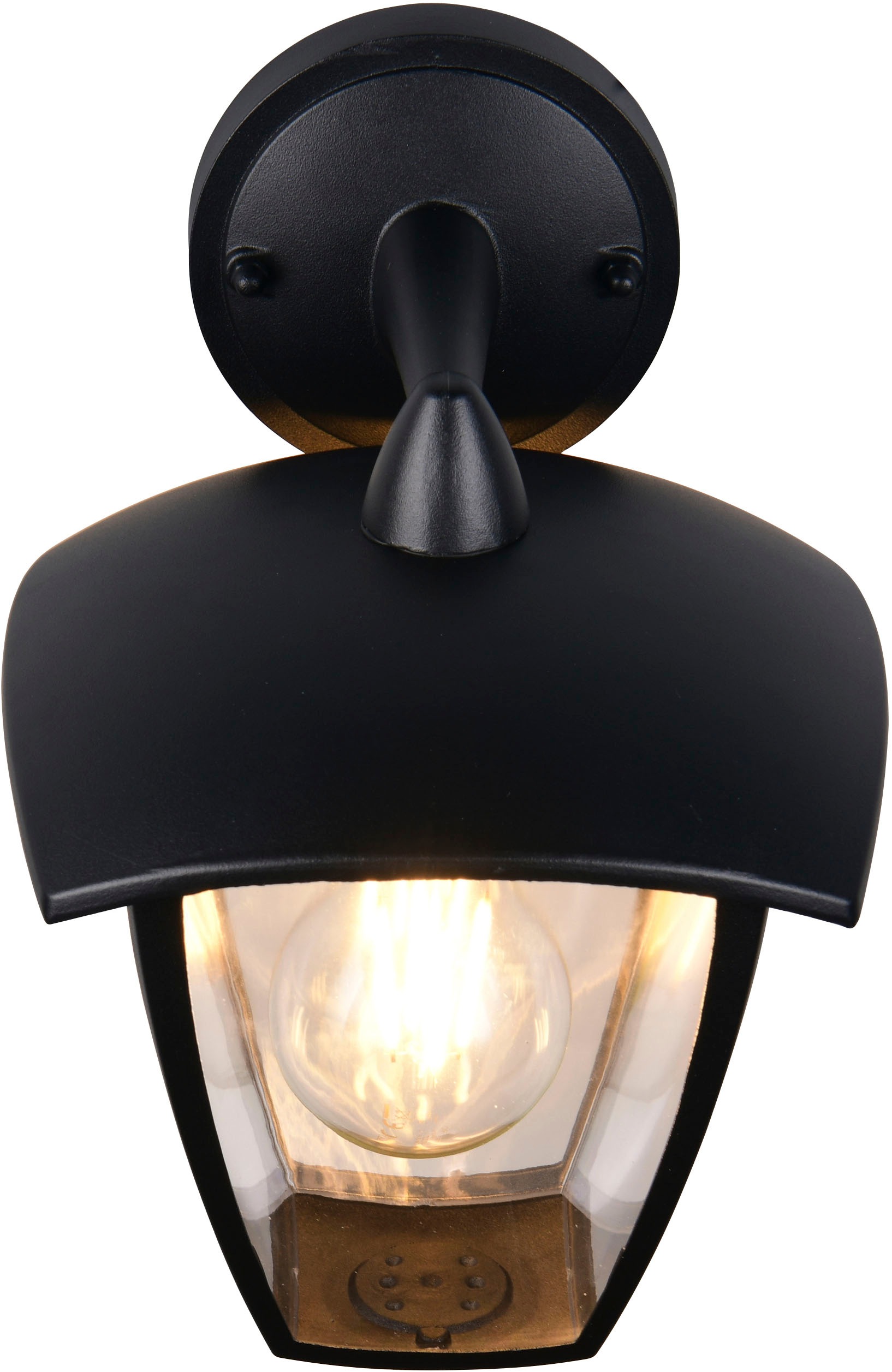 TRIO Leuchten Außen-Wandleuchte »VENTA, Laterne Hauswand Fassadenbeleuchtung, exkl 1x E27 max 10W, IP44«, 1 flammig, Leuchtmittel E27 | Leuchtmittel wechselbar, Wandlampe Laternen-Optik, abwärts gerichtet, Schirm Kunststoff