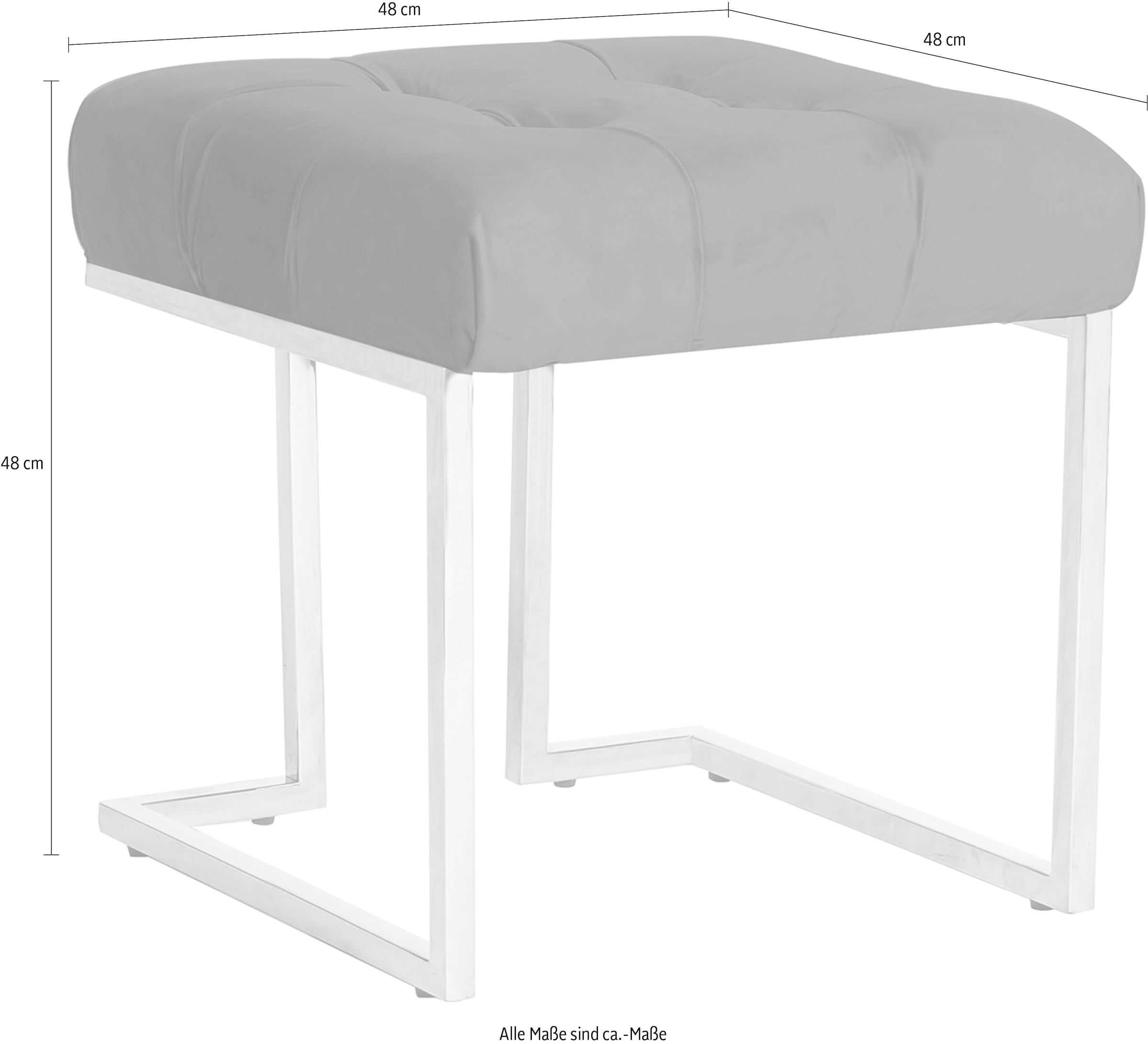 Kayoom Polsterhocker »Hocker Rarity 125, Edler Touch durch goldenes Gestell«, (1 St.), eckig, samtweich, gesteppt, mit Zierknöpfen, Edelstahlgestell