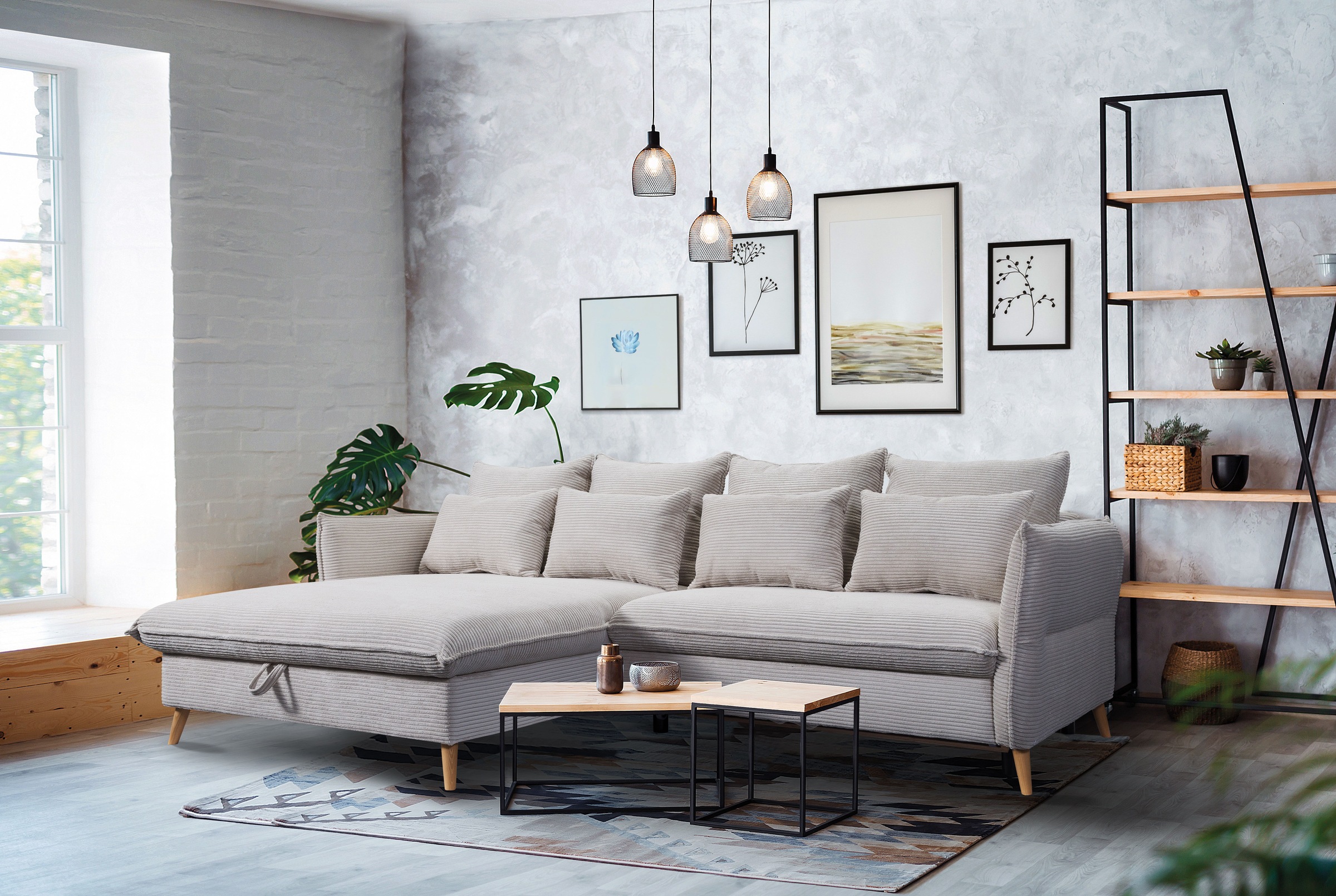 exxpo - sofa fashion Ecksofa »WALPY, elegant & modern, bequem, schmale Arml günstig online kaufen