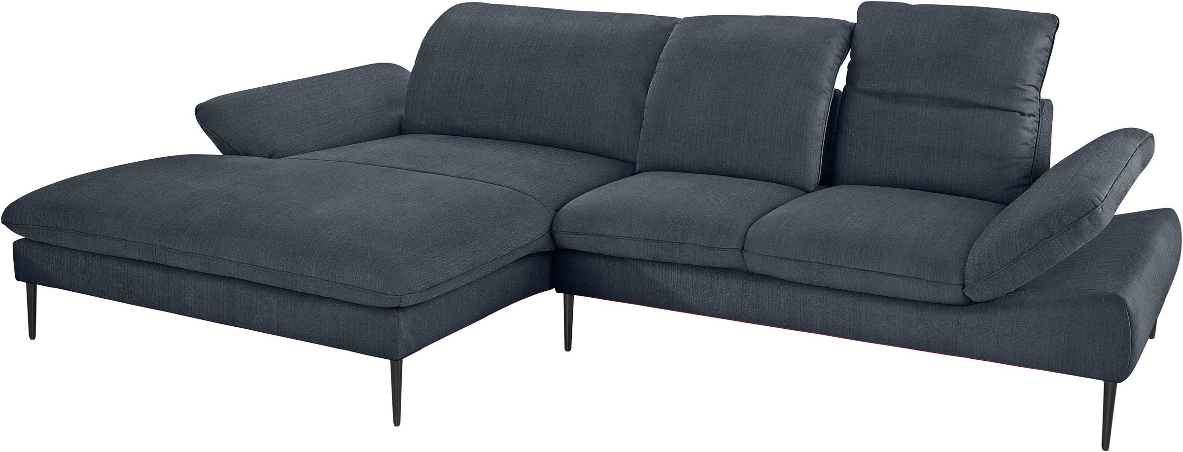 W.SCHILLIG Ecksofa »enjoy&MORE, Designsofa, elegant und bequem, L-Form«, Sitztiefenverstellung, Füße schwarz pulverbeschichtet, Breite 310 cm